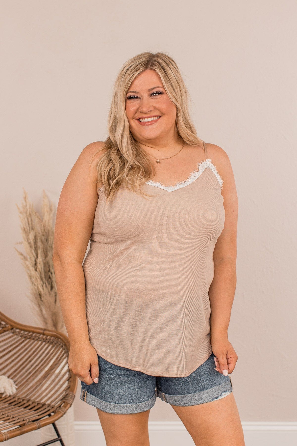 Memories We Made Lace Tank- Beige - Image 4
