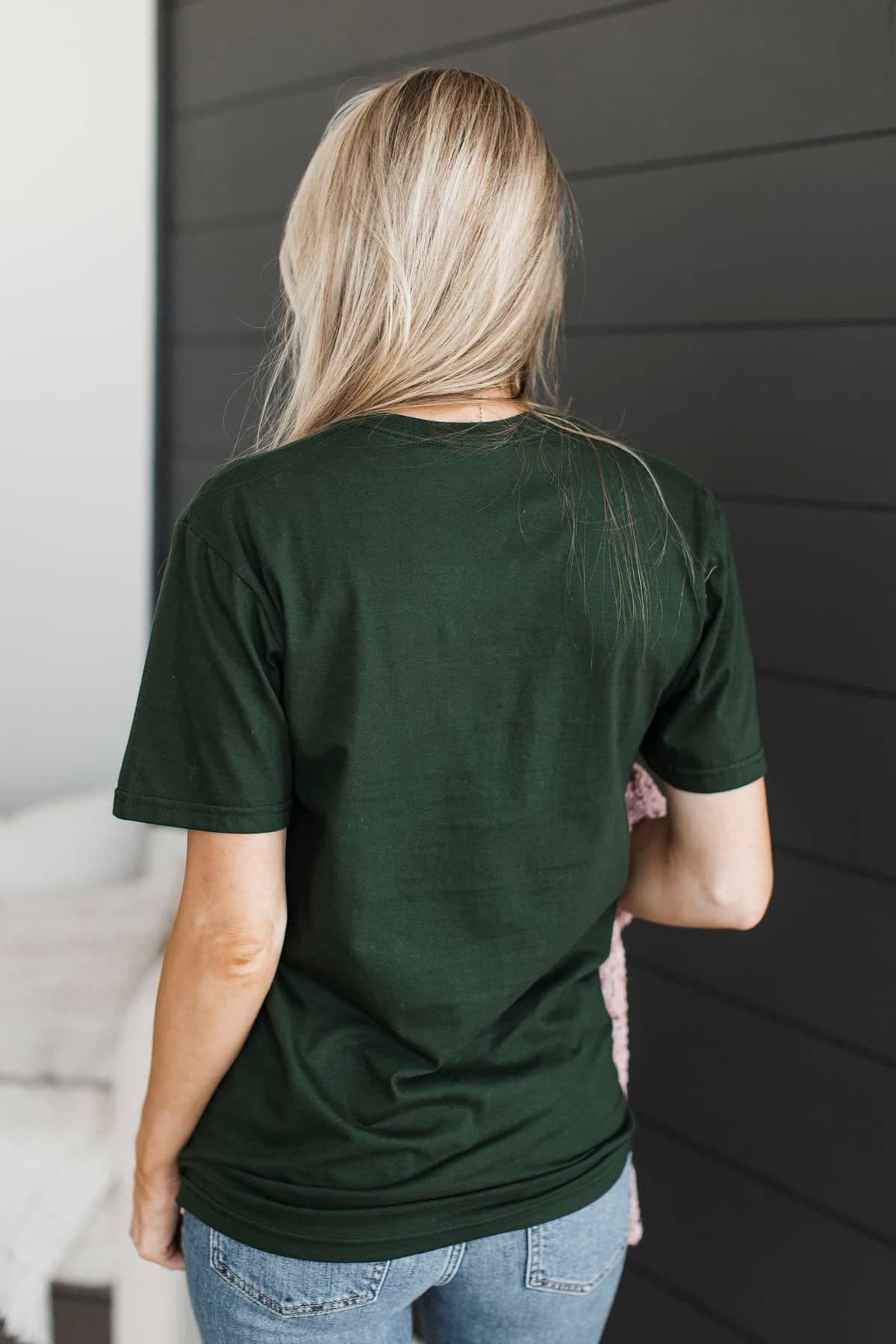 "Merry Christmas" Graphic Tee- Wintergreen & Pink - Image 8