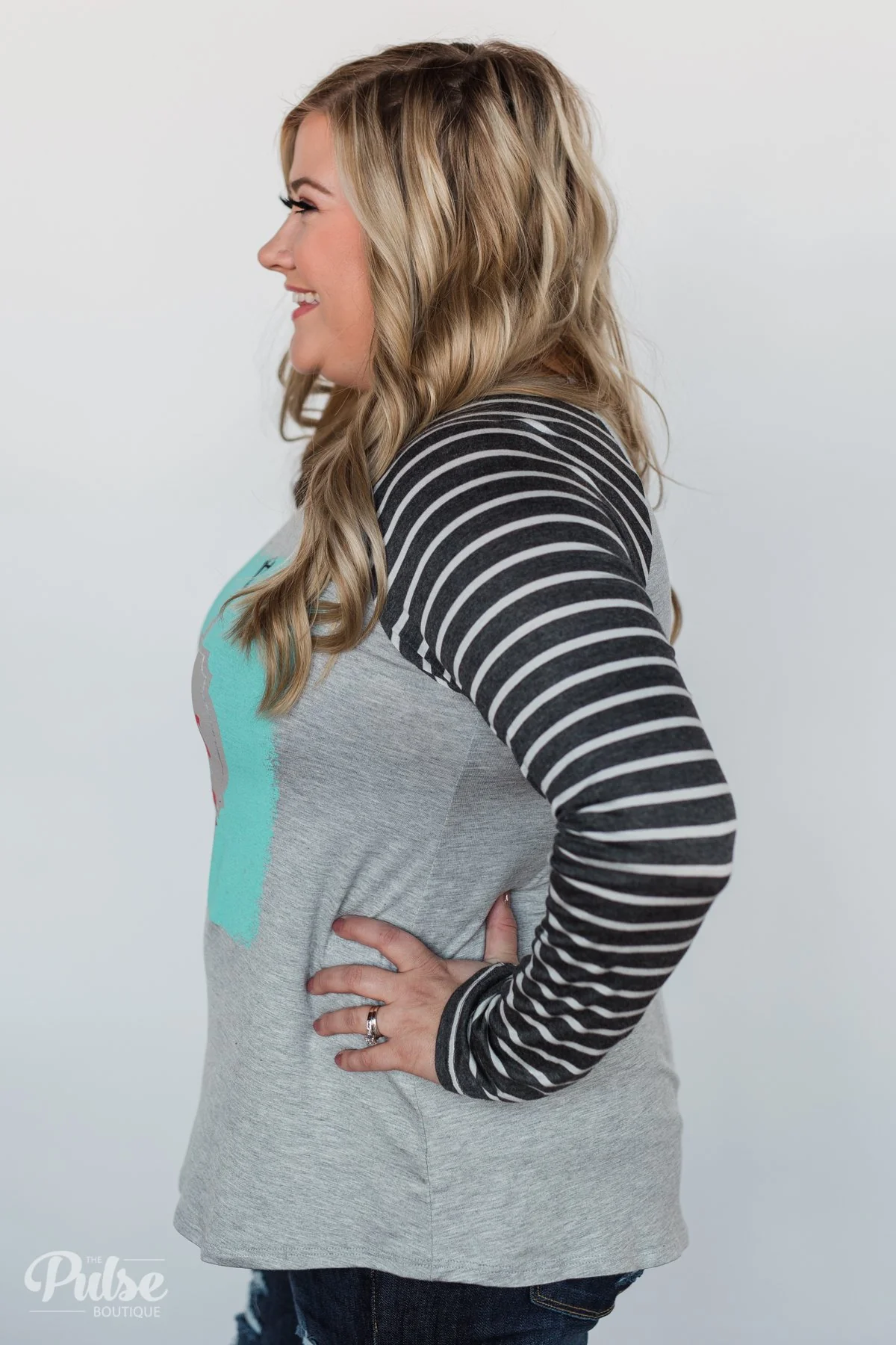 Merry Christmas Striped Long Sleeve Top - Image 14