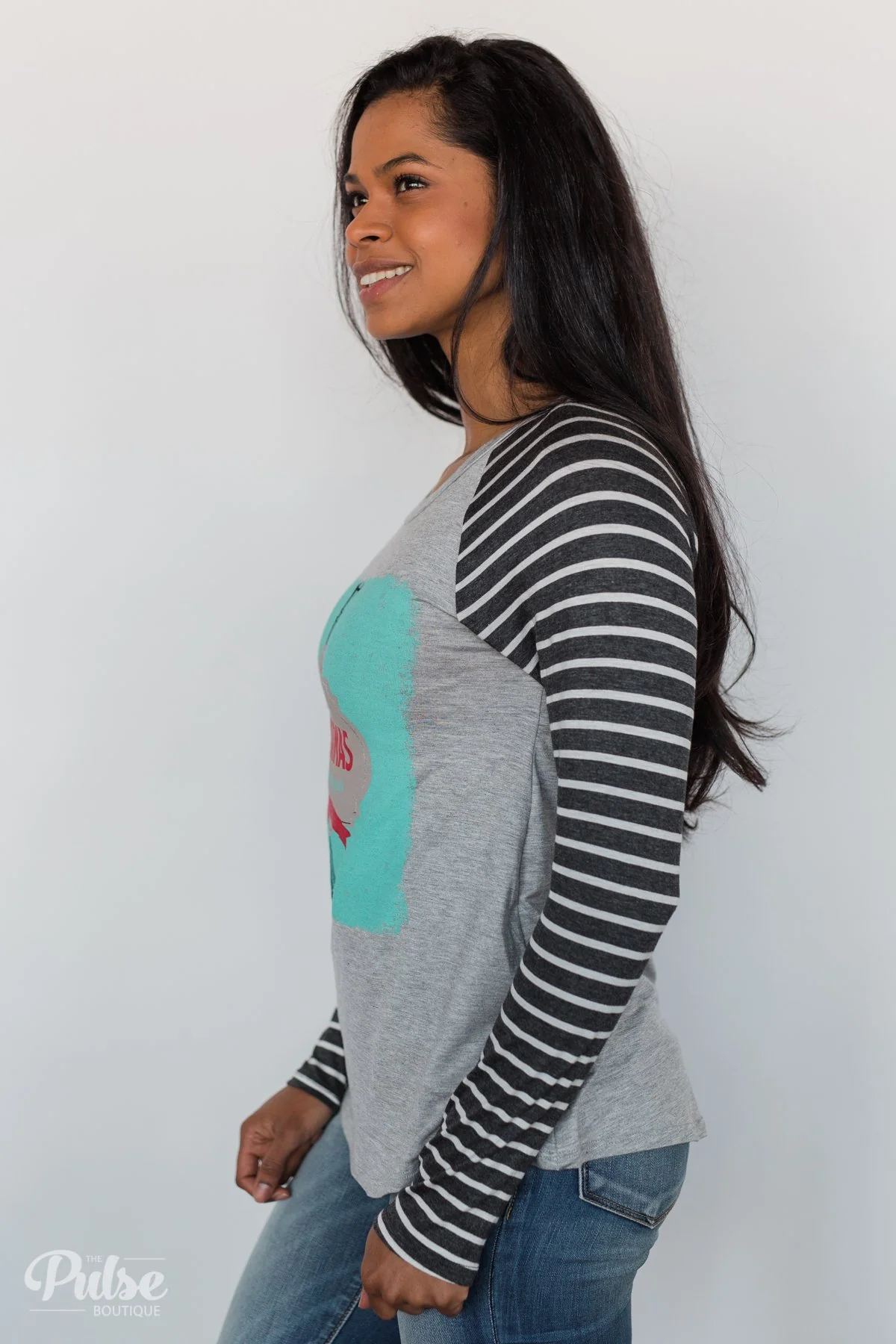 Merry Christmas Striped Long Sleeve Top - Image 7