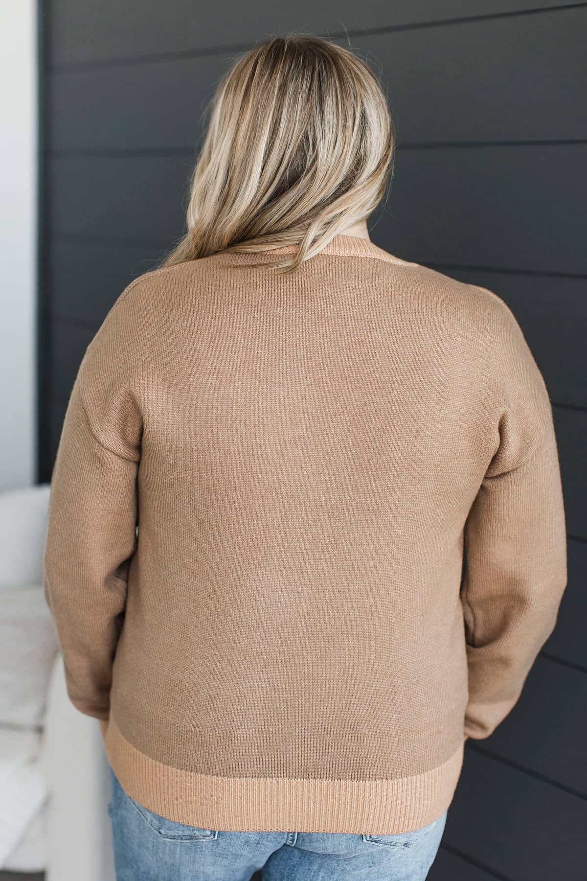 "Merry" Crew Neck Knit Sweater- Tan - Image 8