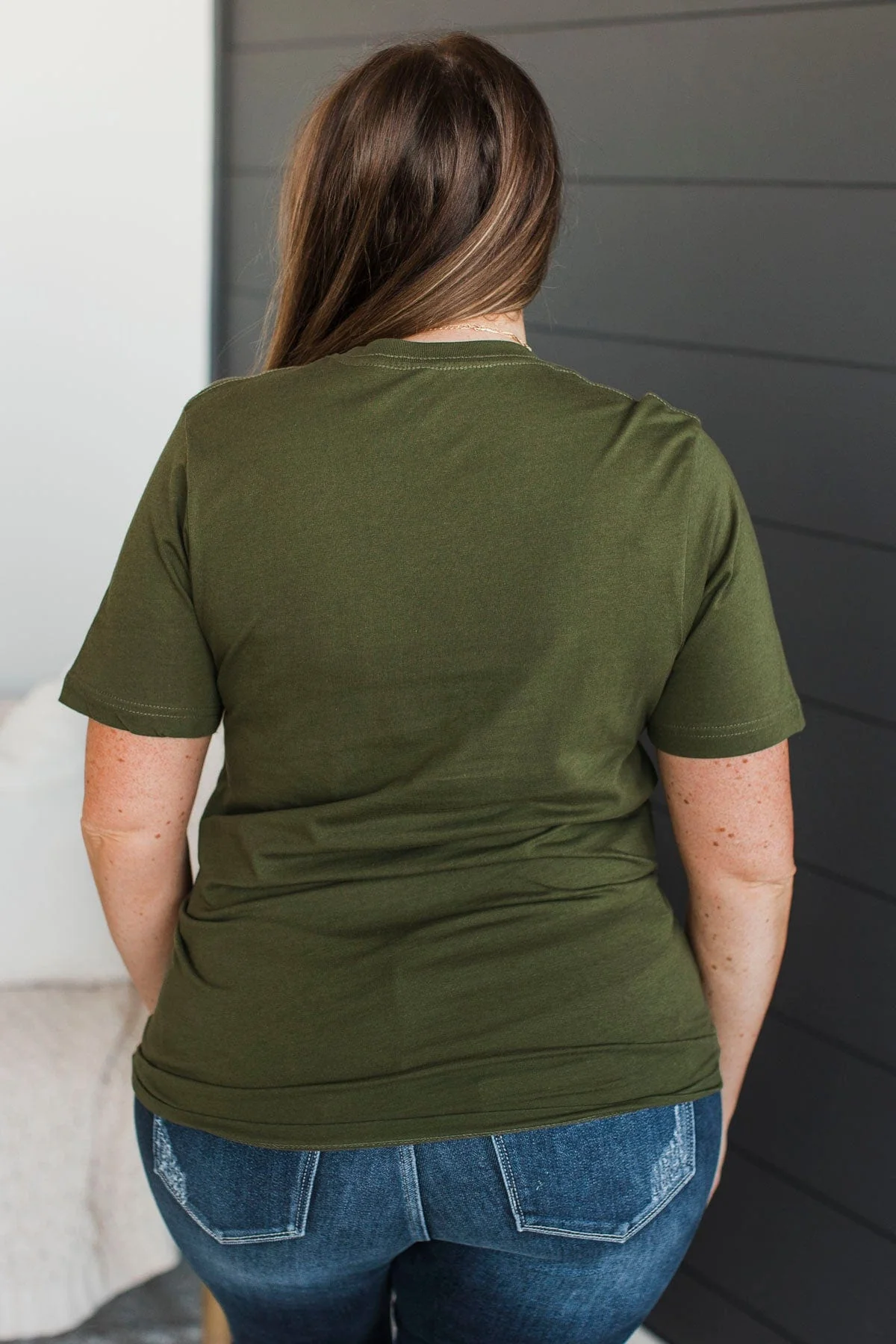 "Merry Everything And Happy Always" Graphic Tee- Dark Green - Image 8