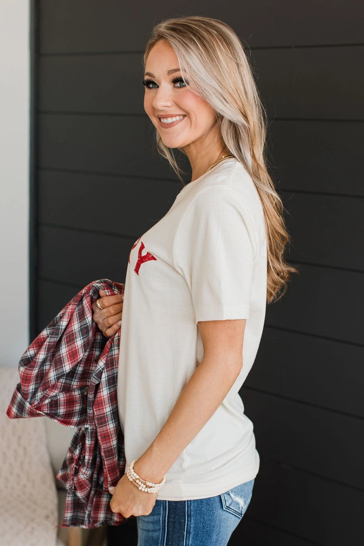 "Merry" Graphic Tee- Cream - Image 6