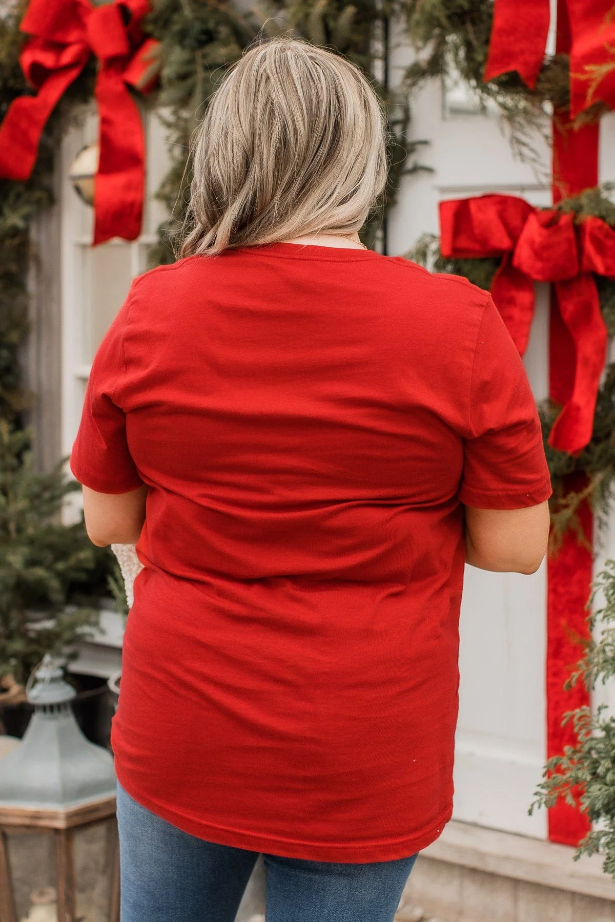 "Merry" Graphic Tee- Red - Image 8