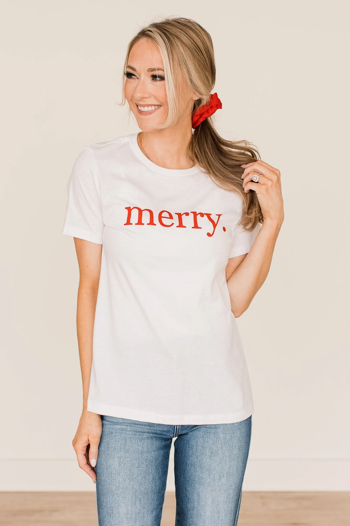"Merry" Graphic Tee- White - Image 2