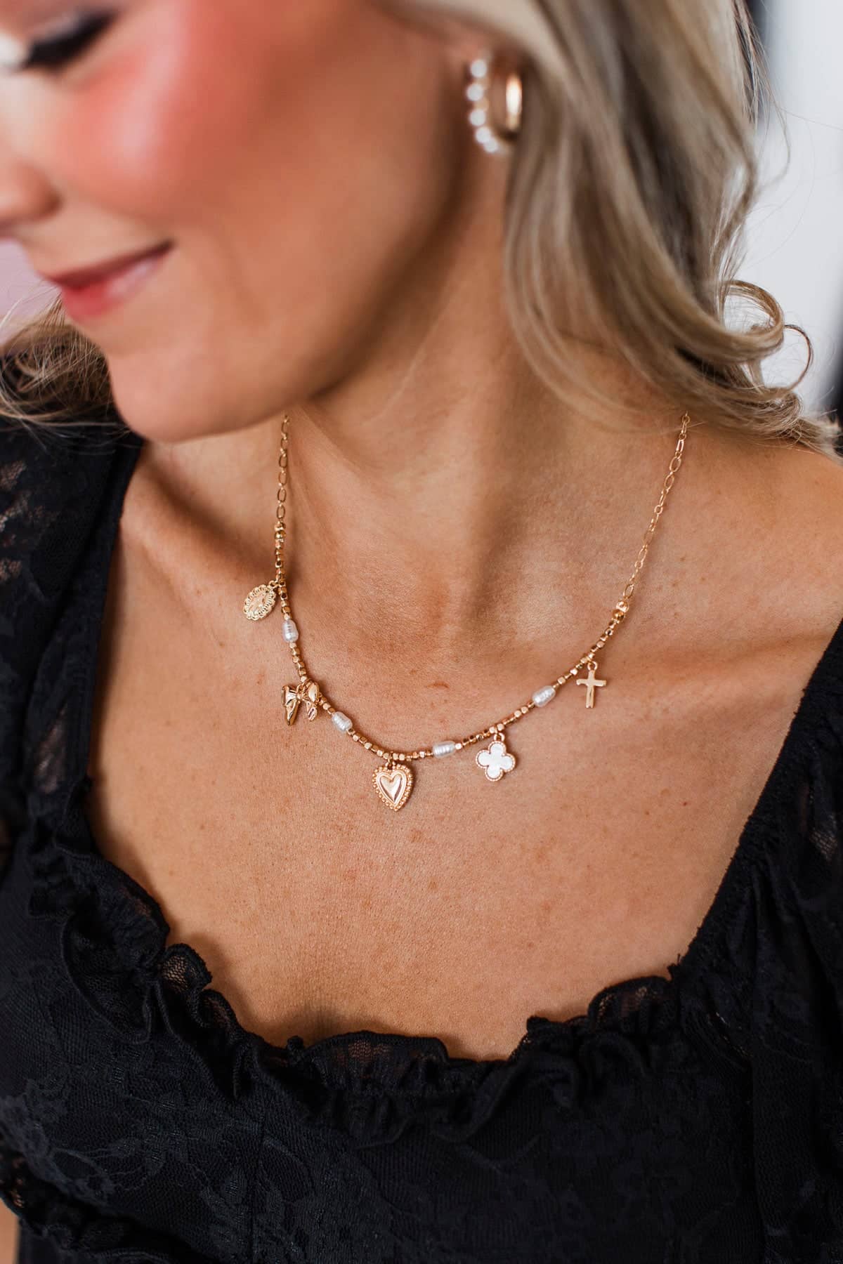 Mesmerizing Life Charm Necklace- Gold