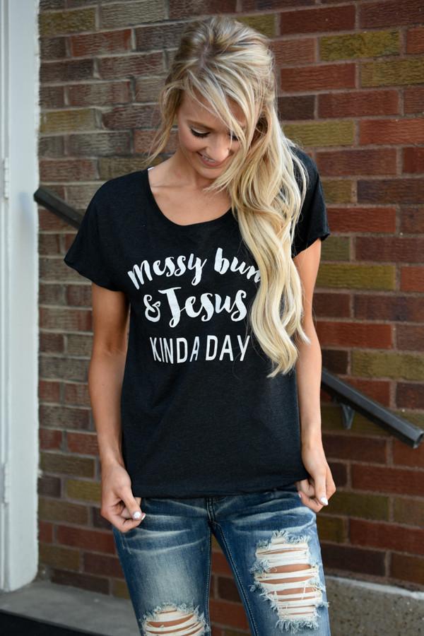Messy Hair & Jesus Tee - Image 2