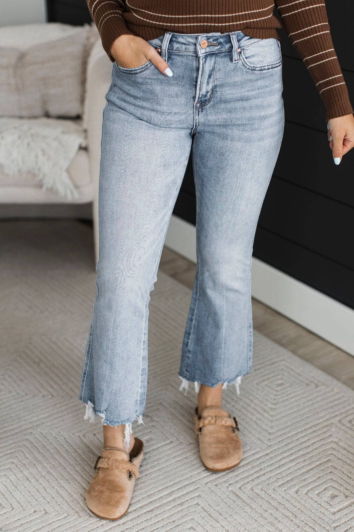 Mica Denim Crop Flare Jeans- Fia Wash