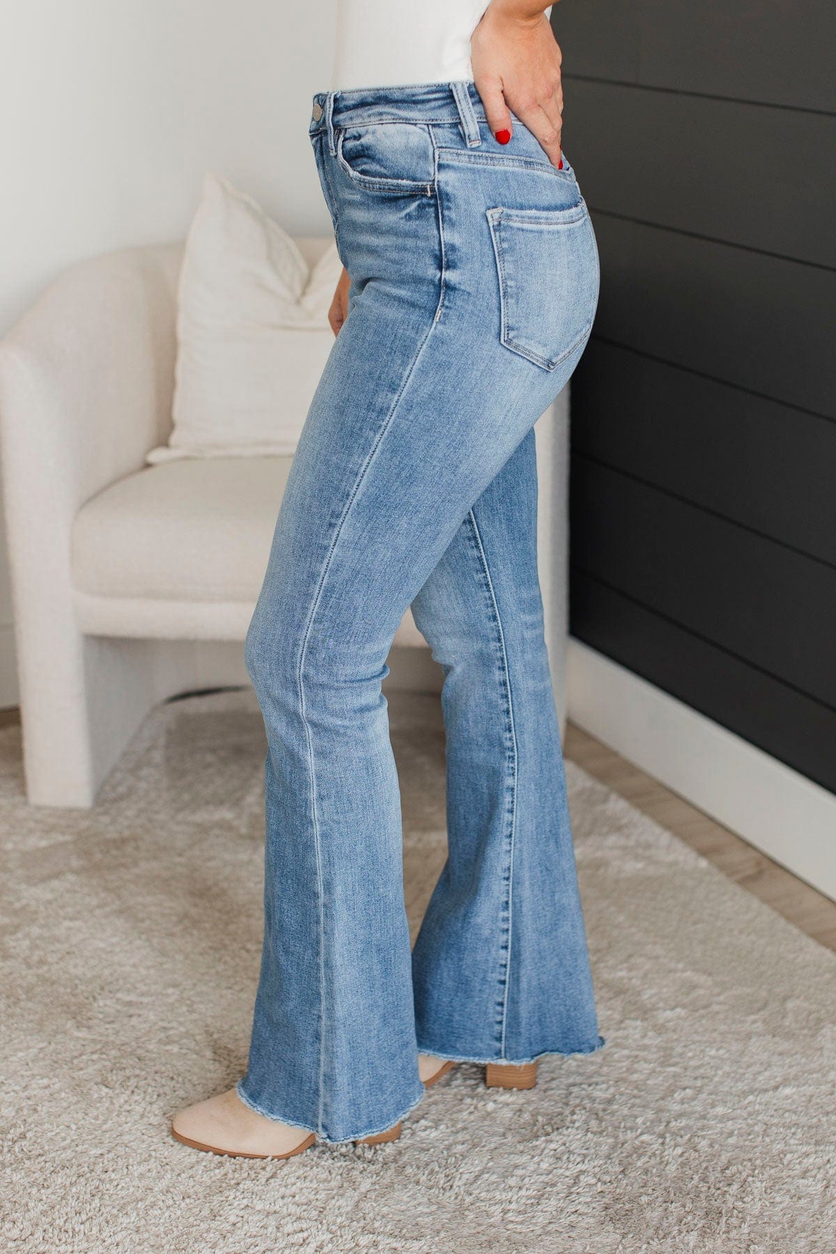 Mica Denim Flare Jeans- Hattie Wash - Image 6