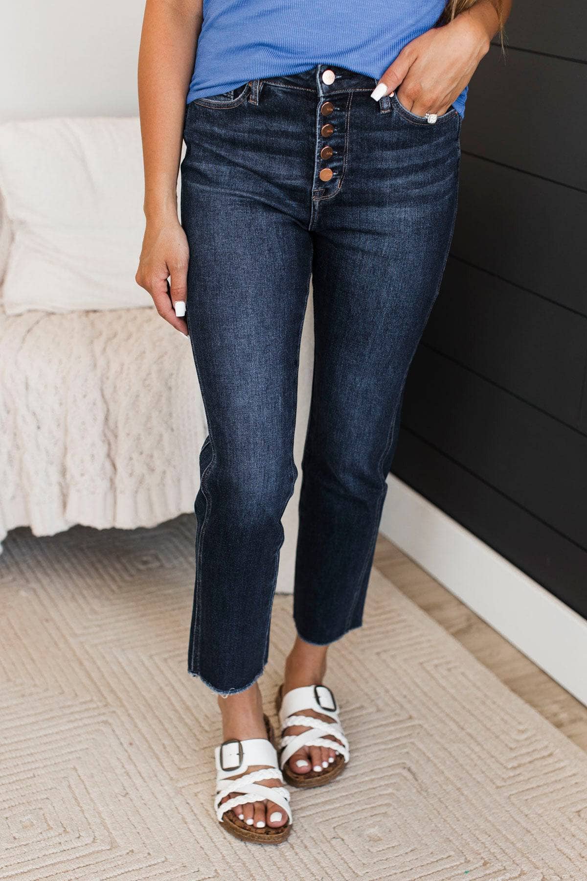 Mica Denim Skinny Straight Jeans- Nixie Wash