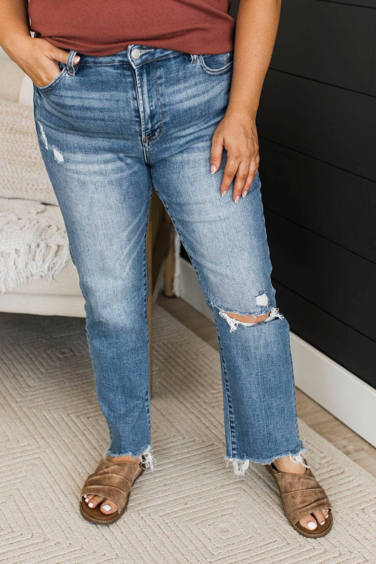 Mica Denim Slim Crop Jeans- Farah Wash - Image 2