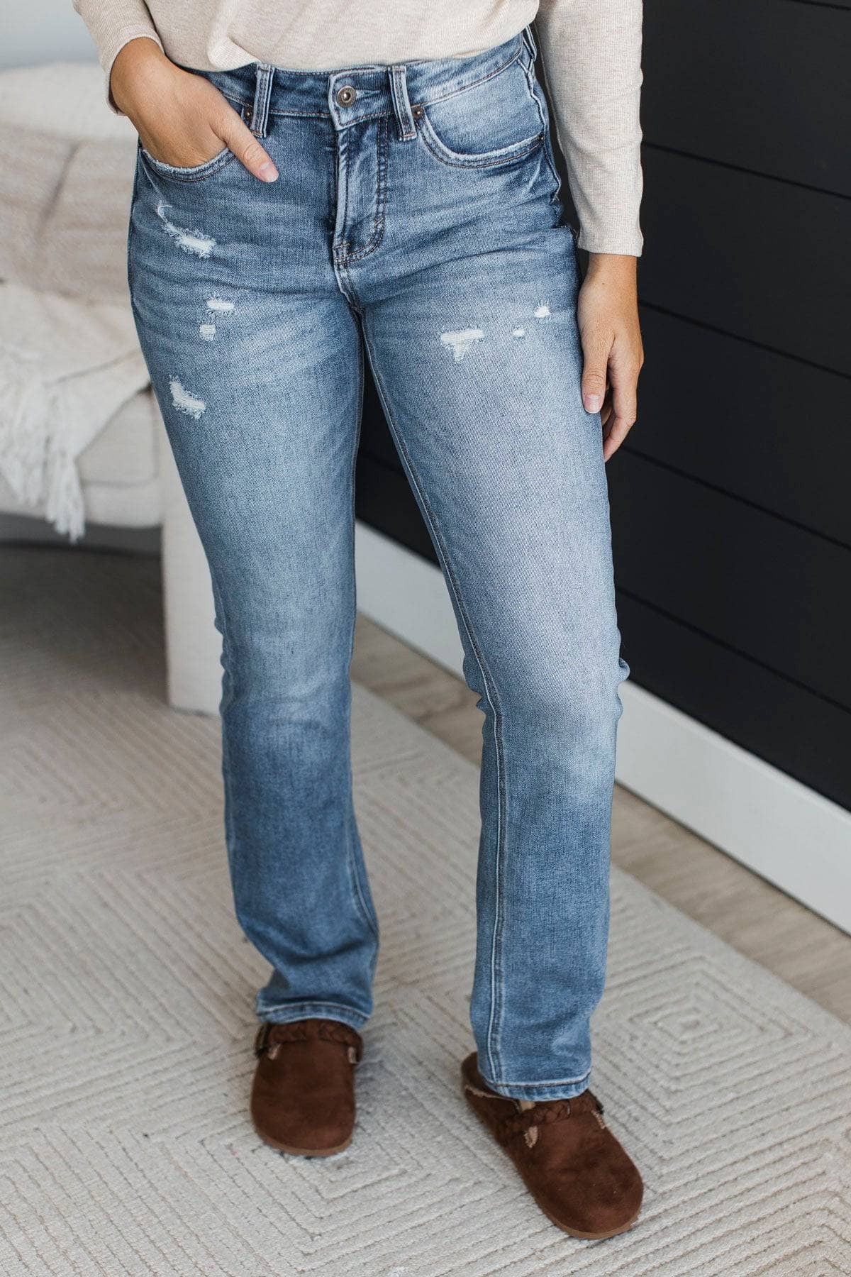 Mica Denim Straight Leg Jeans- Jasmine Wash