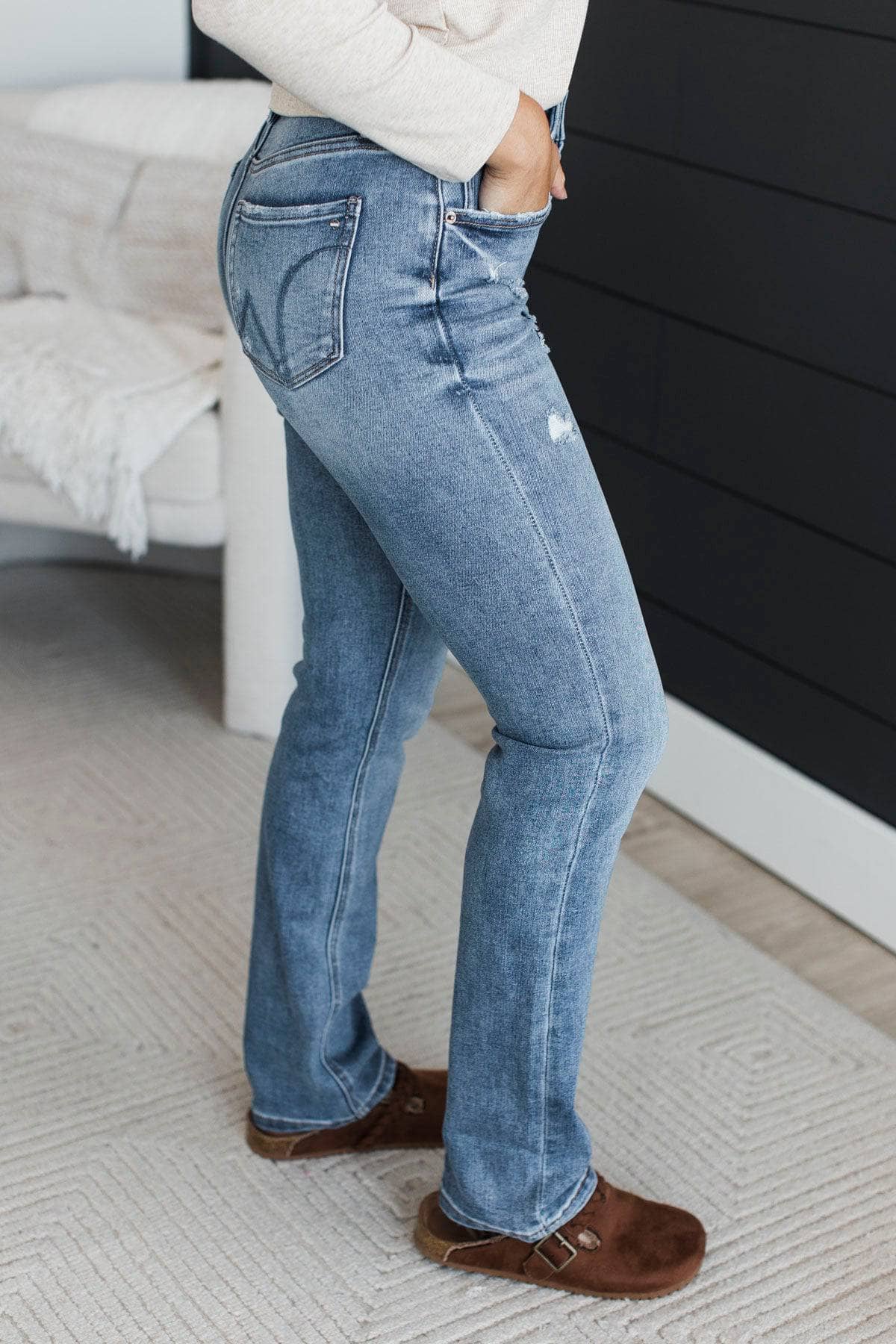 Mica Denim Straight Leg Jeans- Jasmine Wash - Image 3