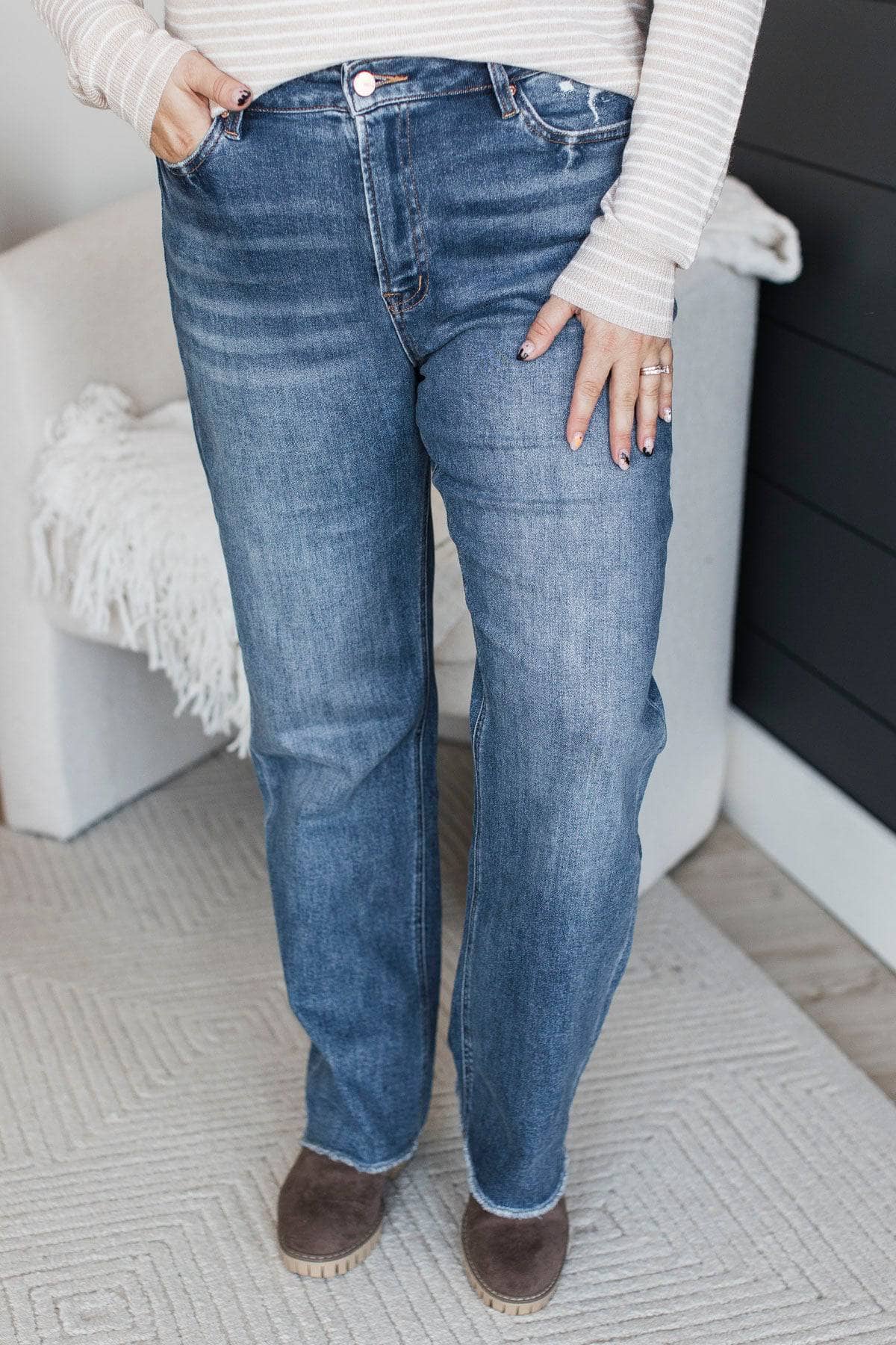 Mica Denim Straight Leg Jeans- Matilda Wash - Image 3