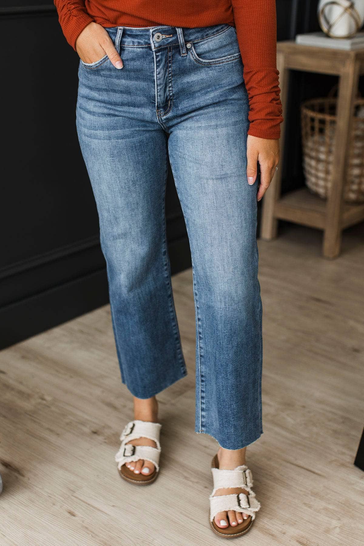 Mica Denim Wide Leg Jeans- Priya Wash - Image 3
