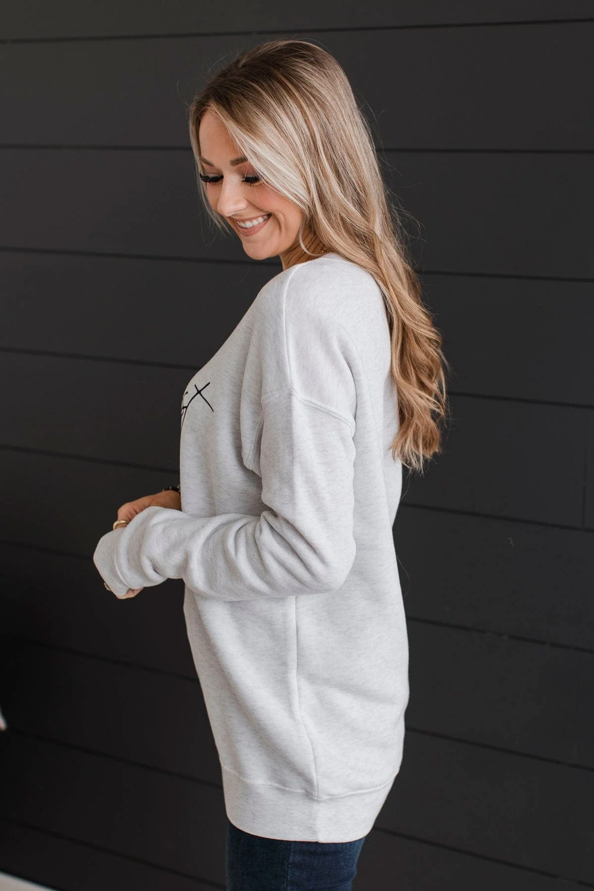 "Midwest" Crew Neck Pullover- Light Heather Grey - Image 6