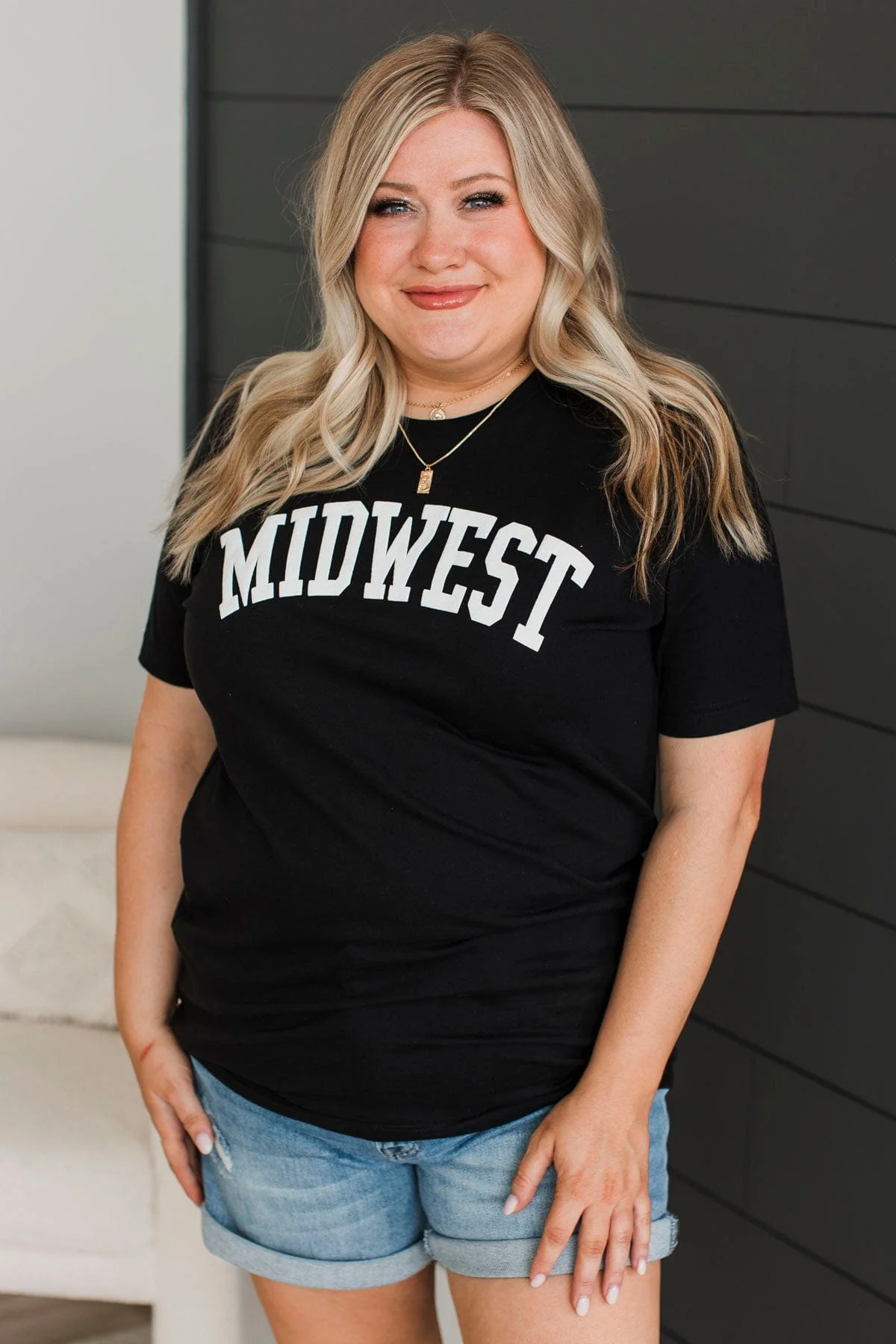 "Midwest" Puff Graphic Tee- Black - Image 2