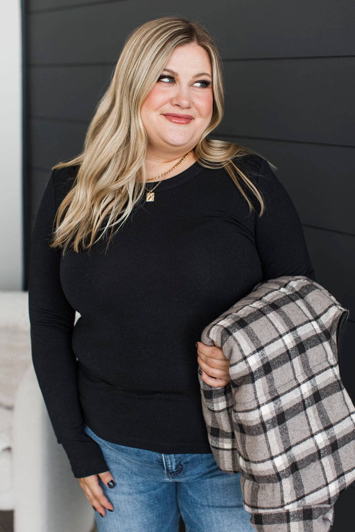 Miles Between Us Long Sleeve Top- Black - Image 3