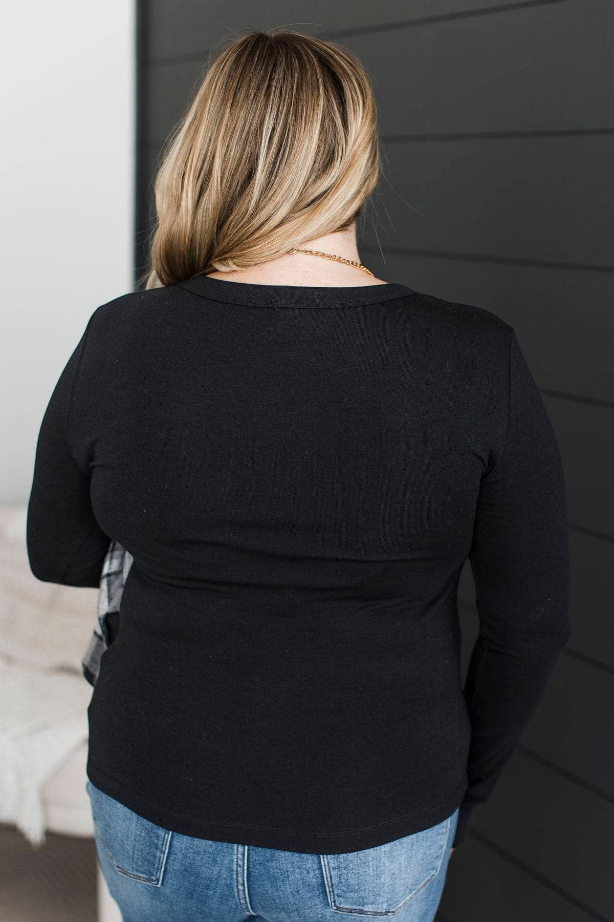 Miles Between Us Long Sleeve Top- Black - Image 7