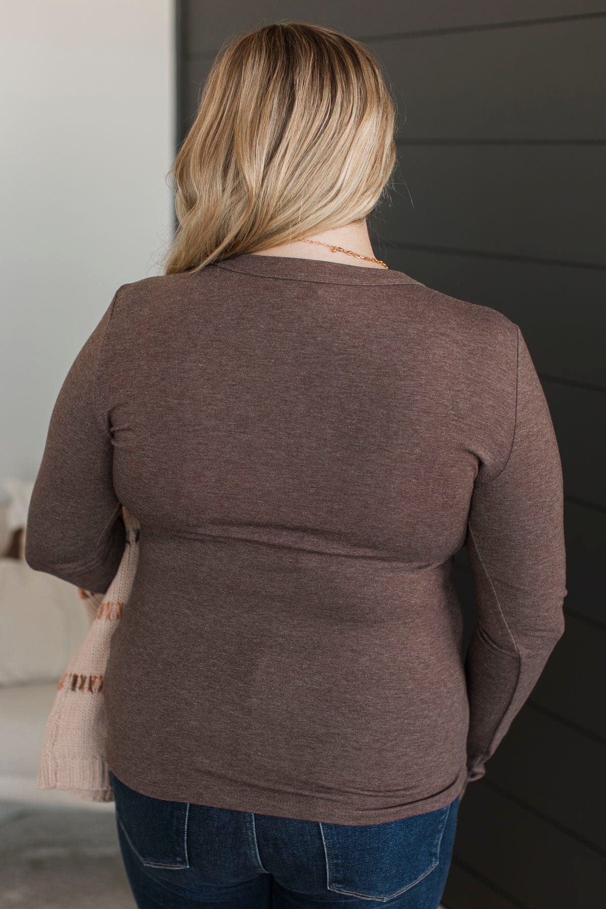 Miles Between Us Long Sleeve Top- Dark Brown - Image 7