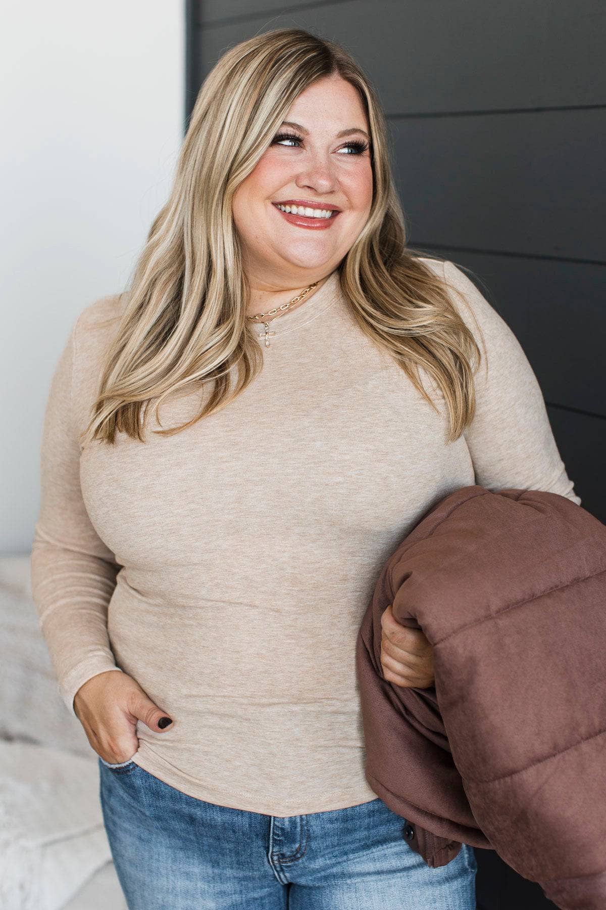 Miles Between Us Long Sleeve Top- Oatmeal