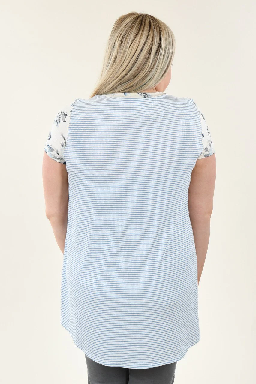 Mint Floral & Stripes Top - Image 5
