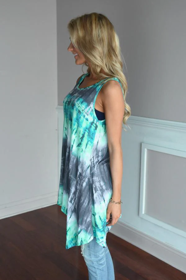 Mint & Gray Tie Dye Top - Image 5