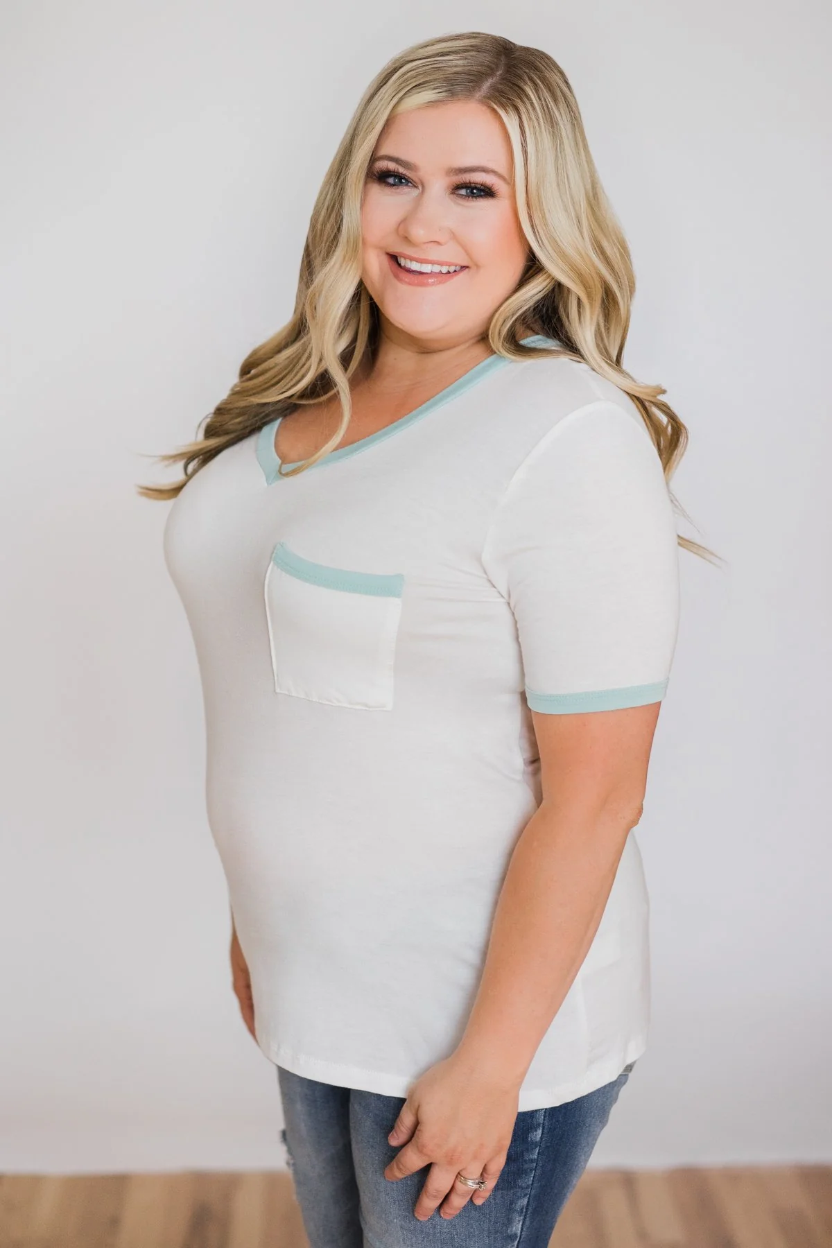 Mint Trim Pocket Top - Image 3