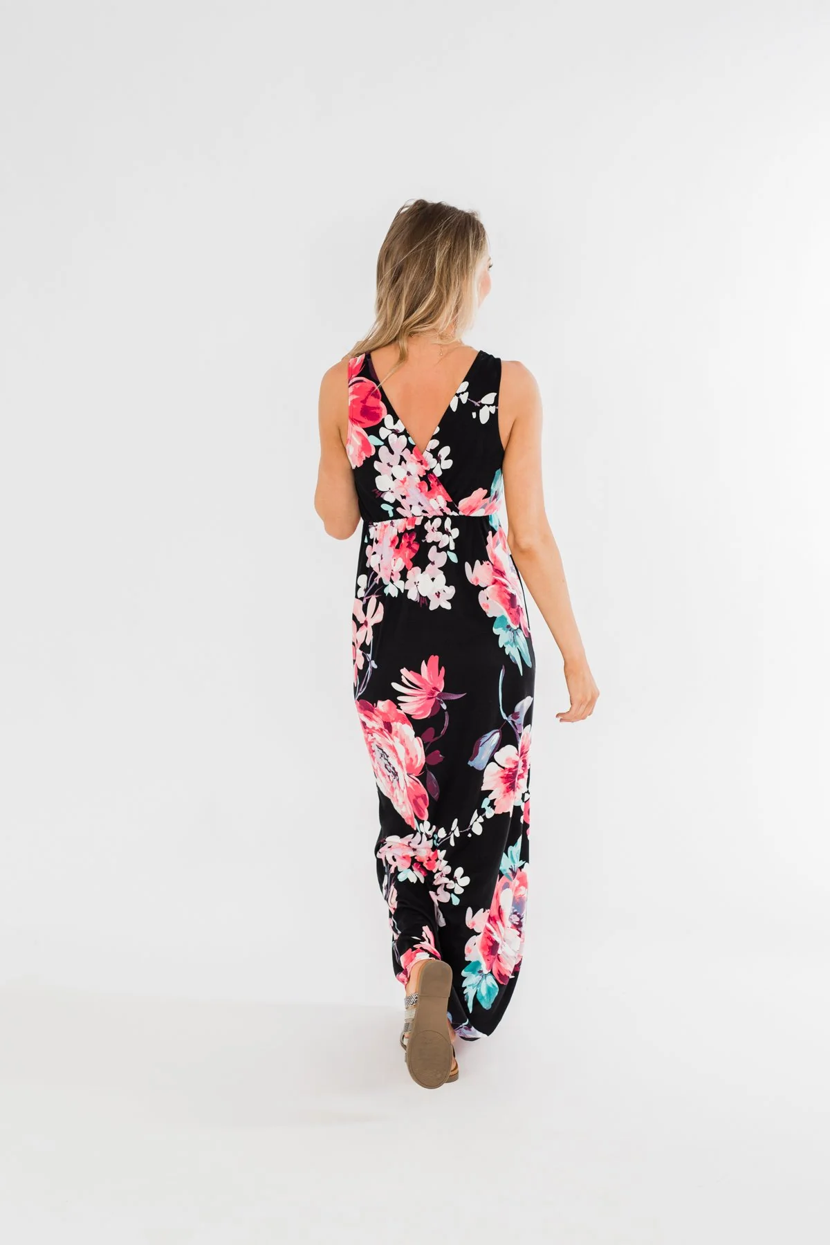 Miracle Of You Floral Maxi Dress- Black - Image 10