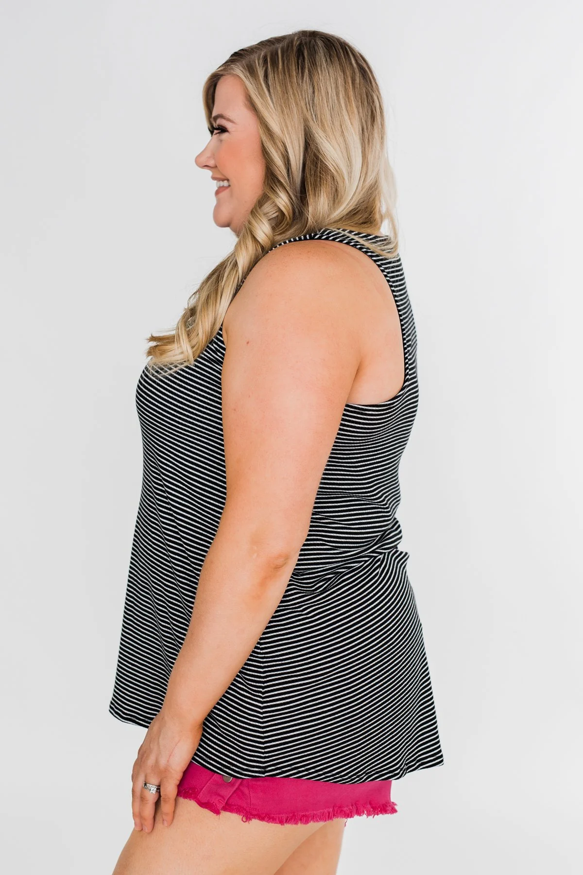Mirage Criss Cross Tank Top - Black & White - Image 4