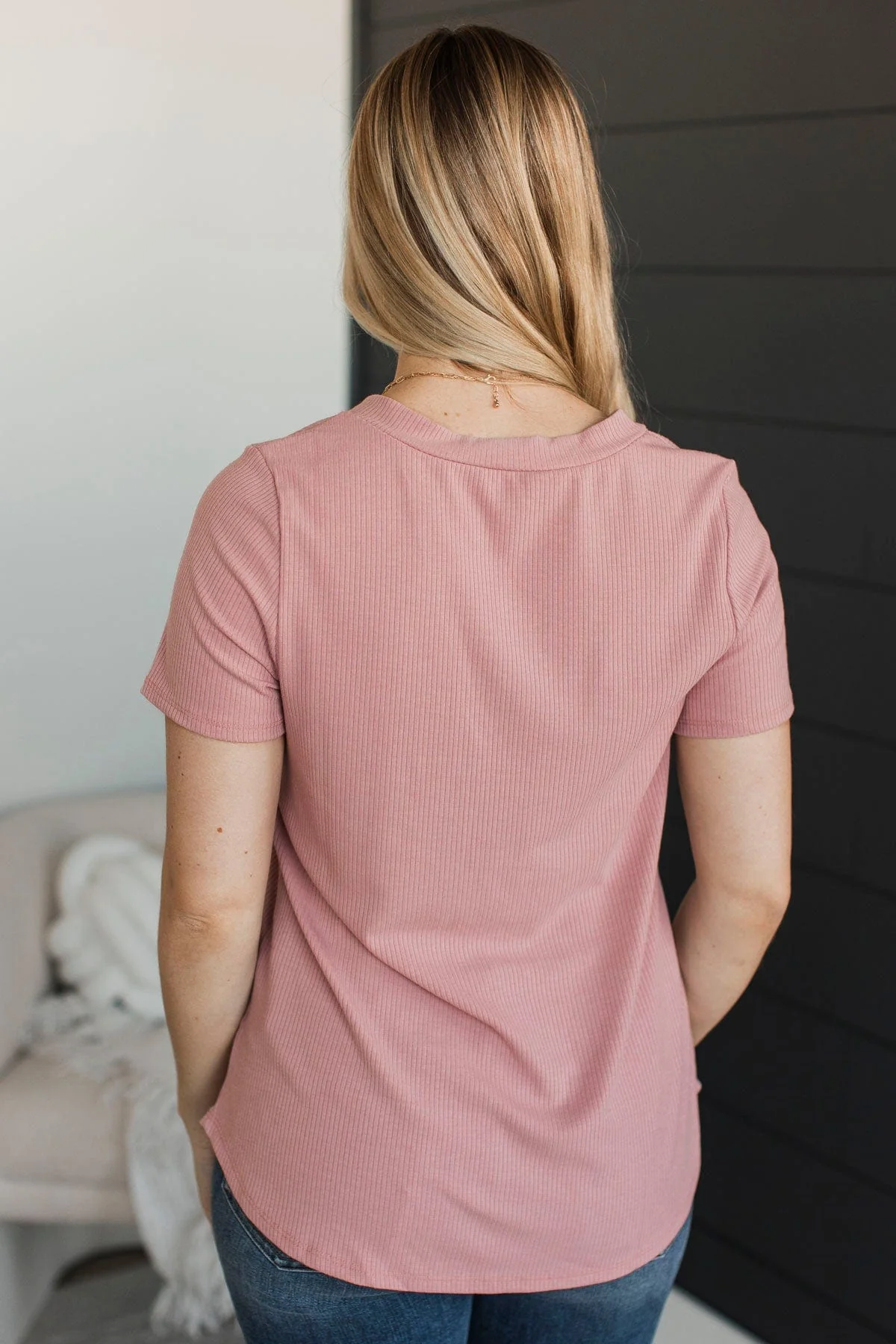 Miss You Already V-Neck Top- Mauve - Image 8