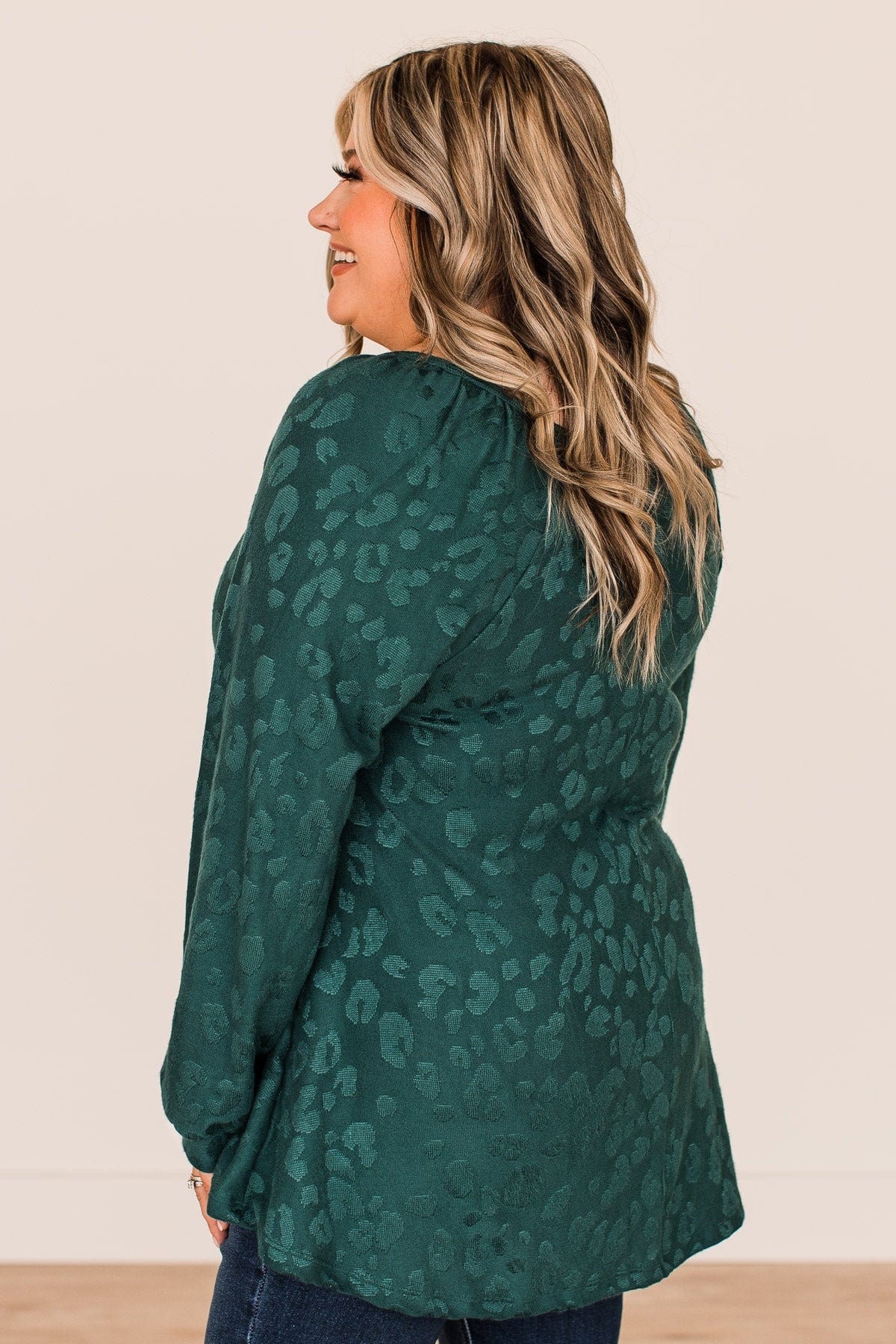 Missing You Long Sleeve Top- Hunter Green - Image 6