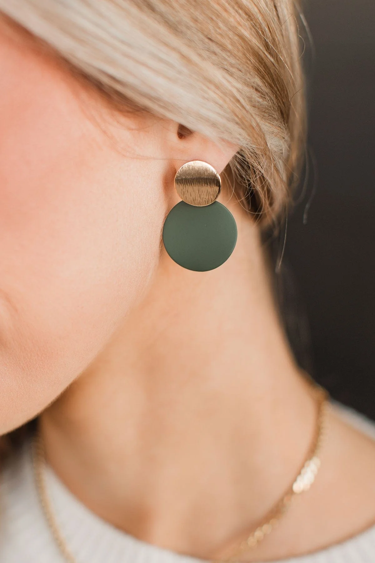 Moment To Let Go Dangle Earrings- Green