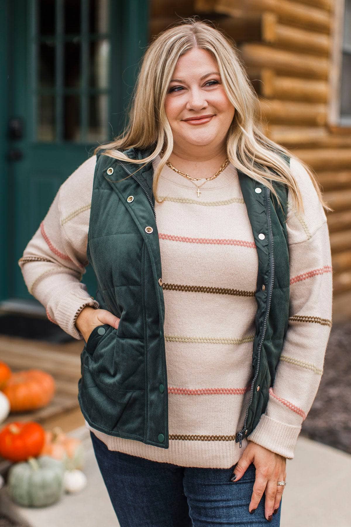 Moments Of Adventure Puffer Vest- Dark Teal Green - Image 4