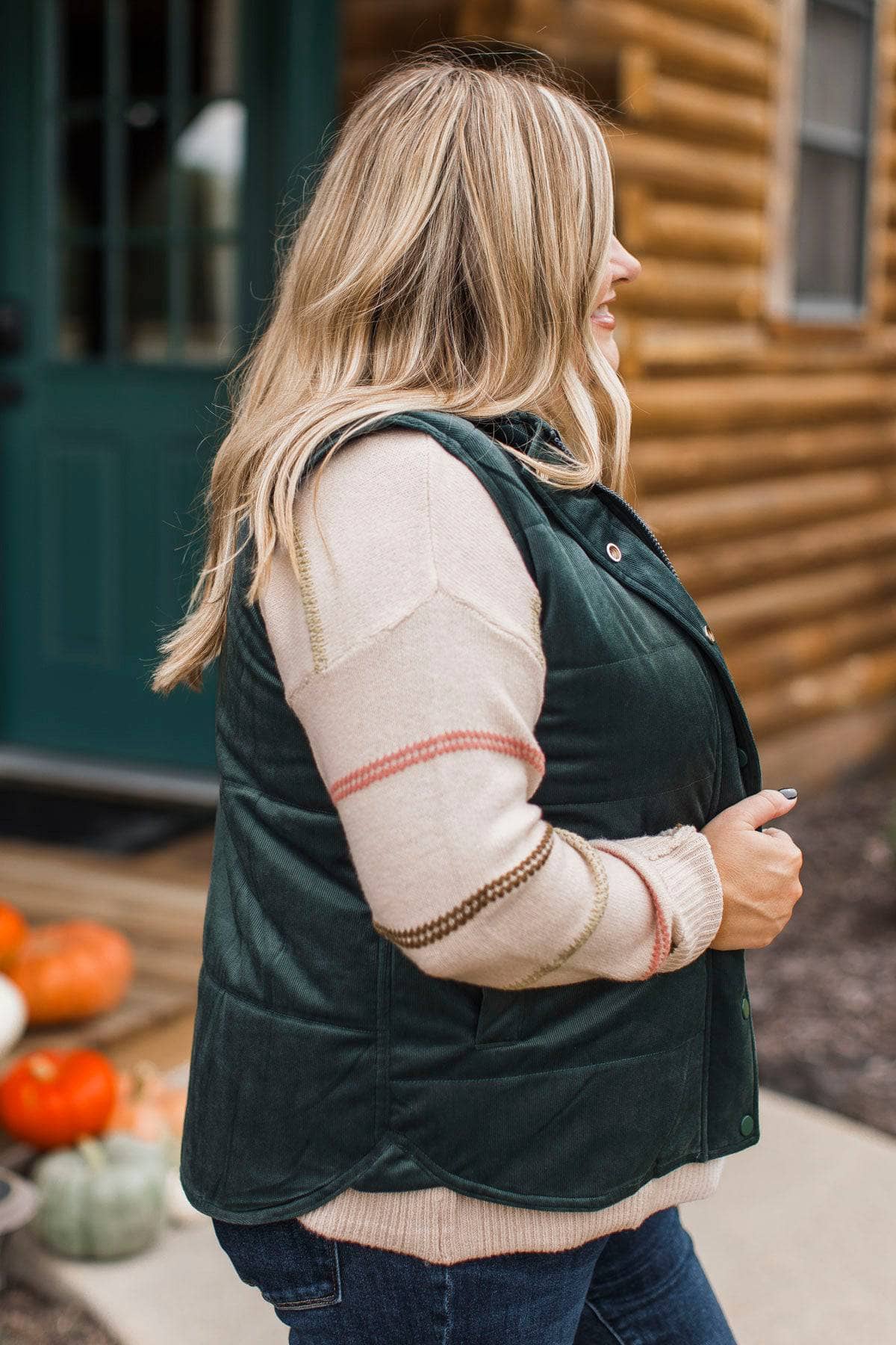 Moments Of Adventure Puffer Vest- Dark Teal Green - Image 5