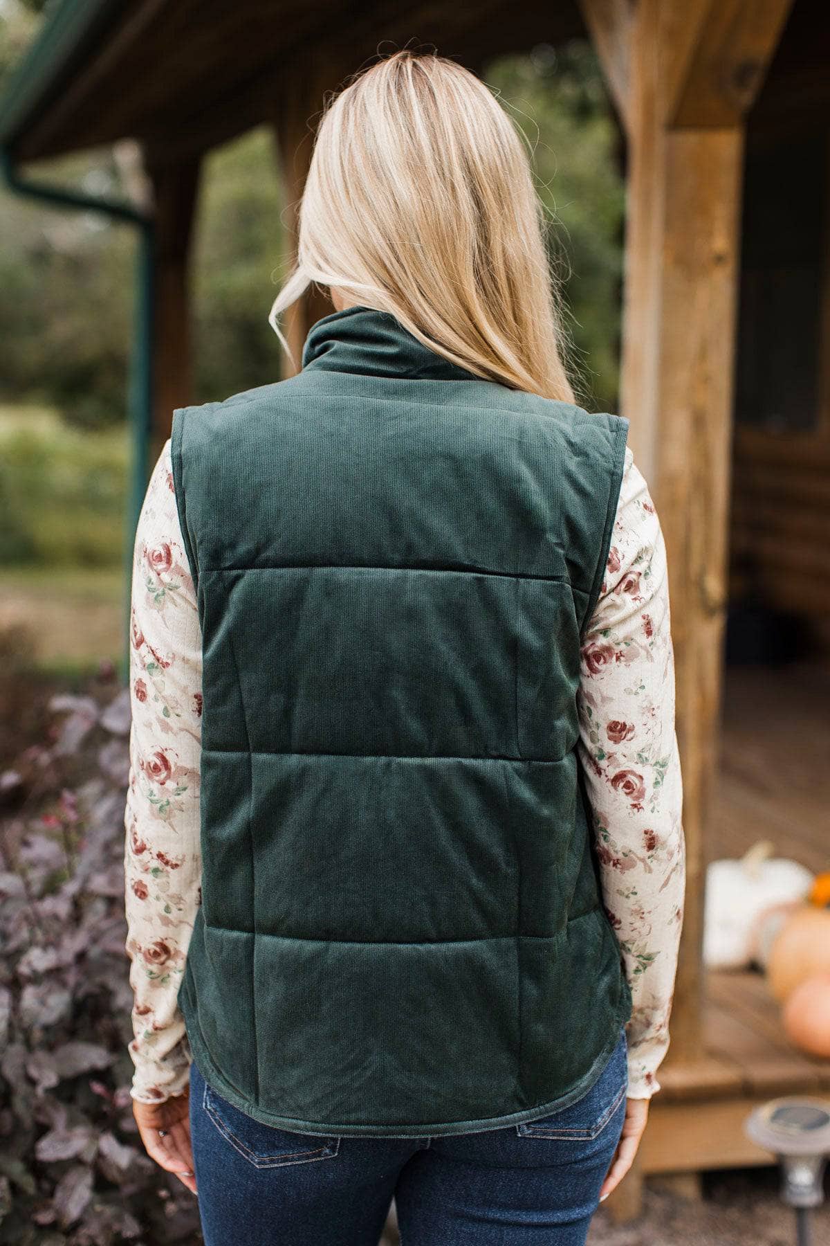 Moments Of Adventure Puffer Vest- Dark Teal Green - Image 6