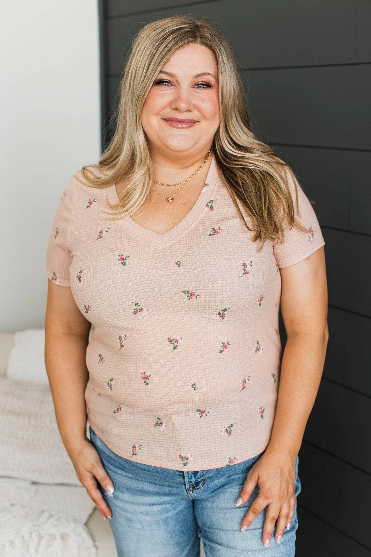 Moments Of Forever Floral Top- Blush - Image 2