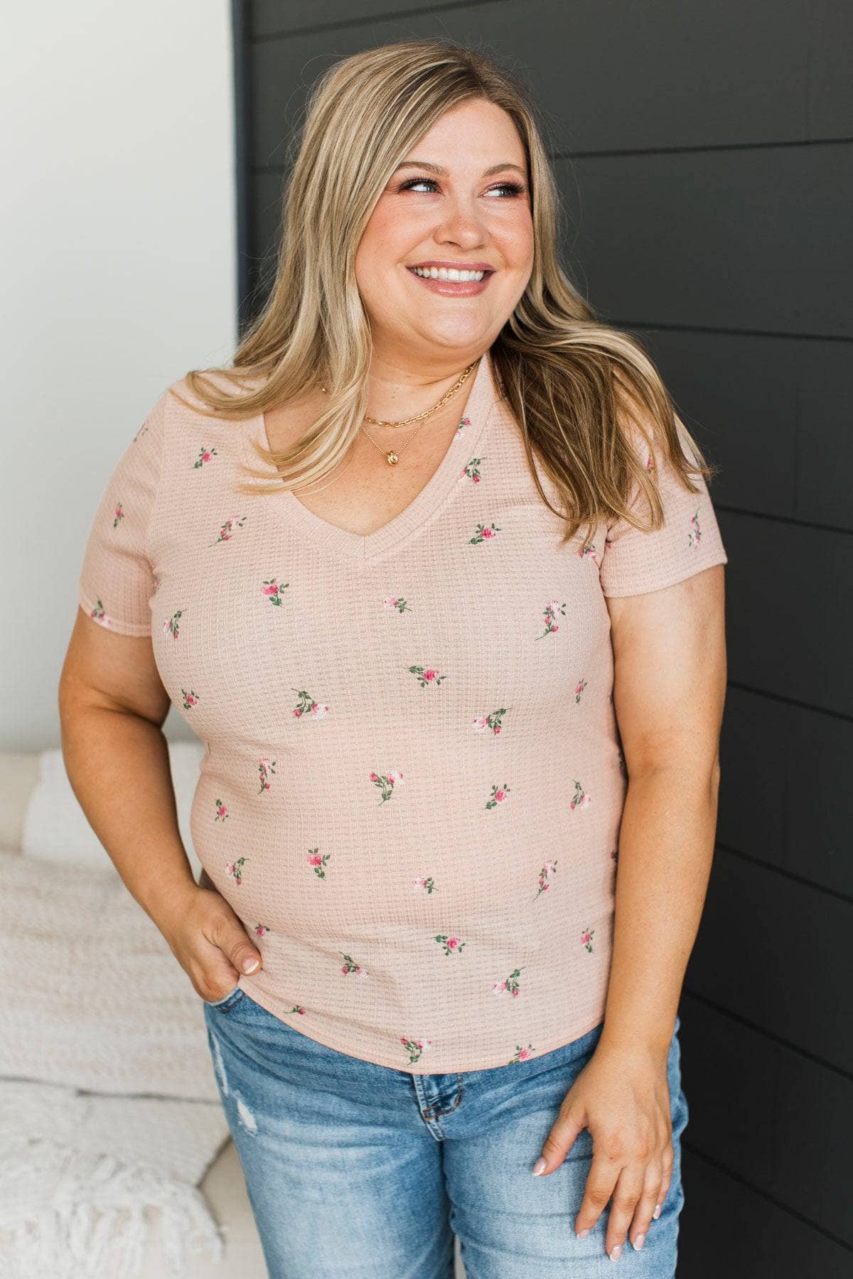 Moments Of Forever Floral Top- Blush - Image 4