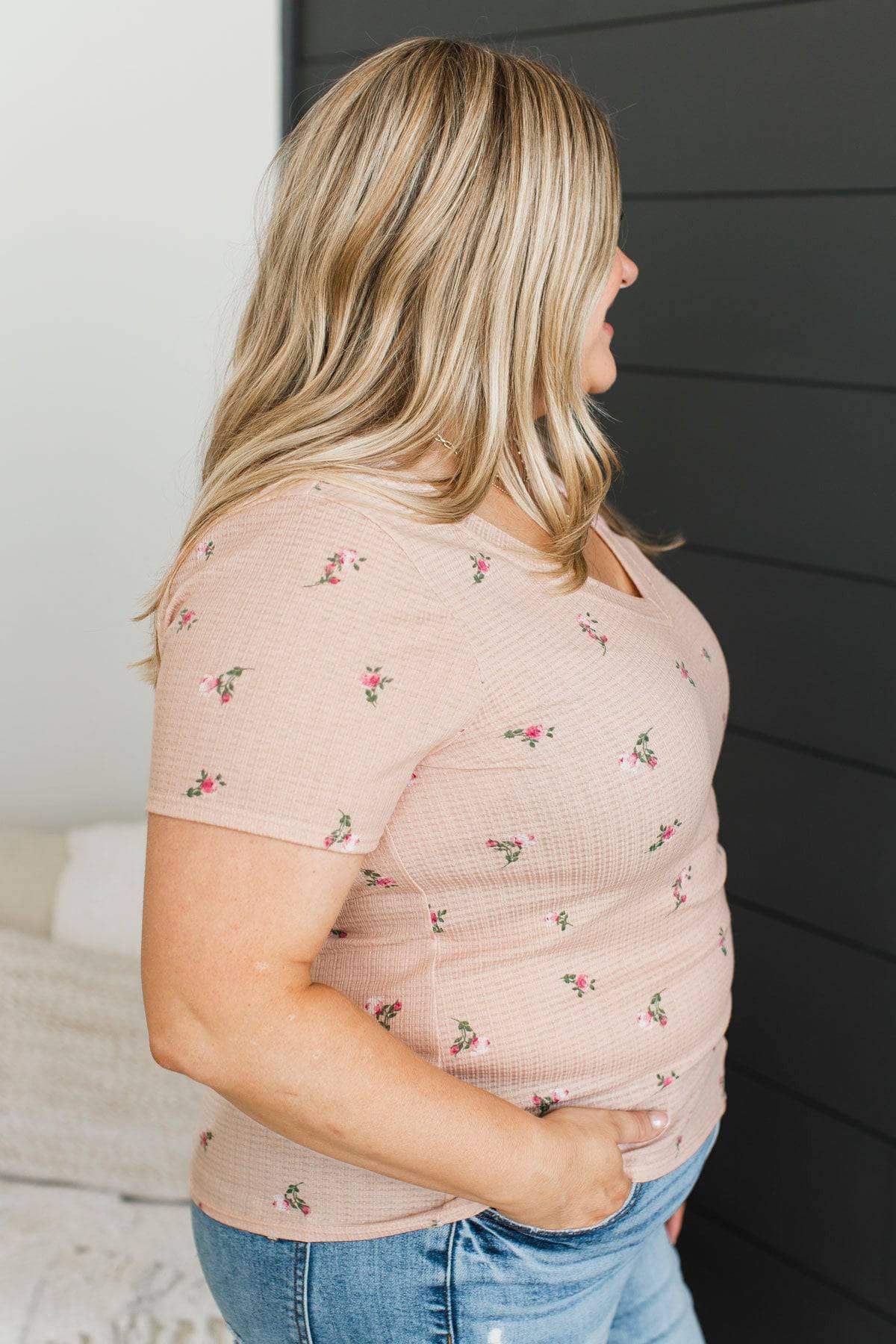 Moments Of Forever Floral Top- Blush - Image 5
