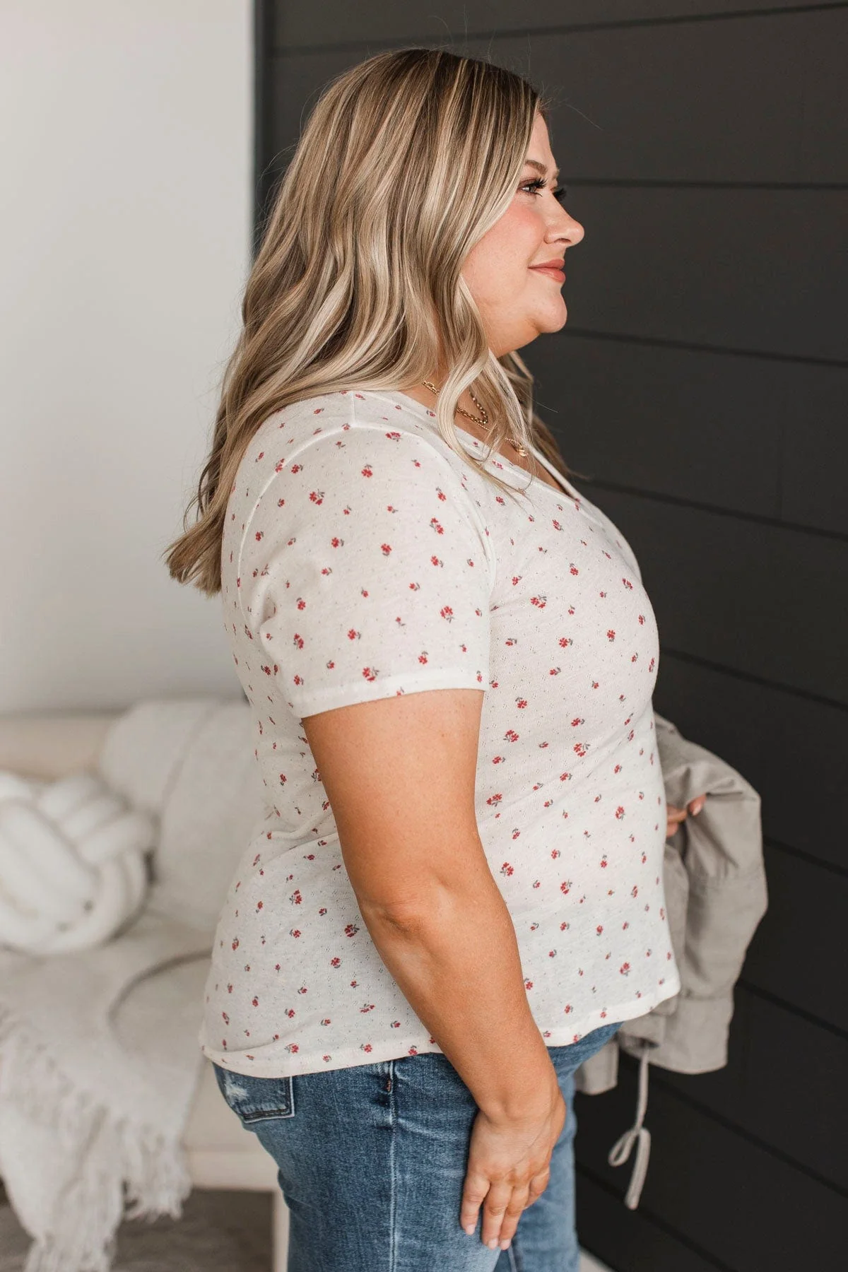 Moments Of Forever Floral Top- Ivory - Image 6