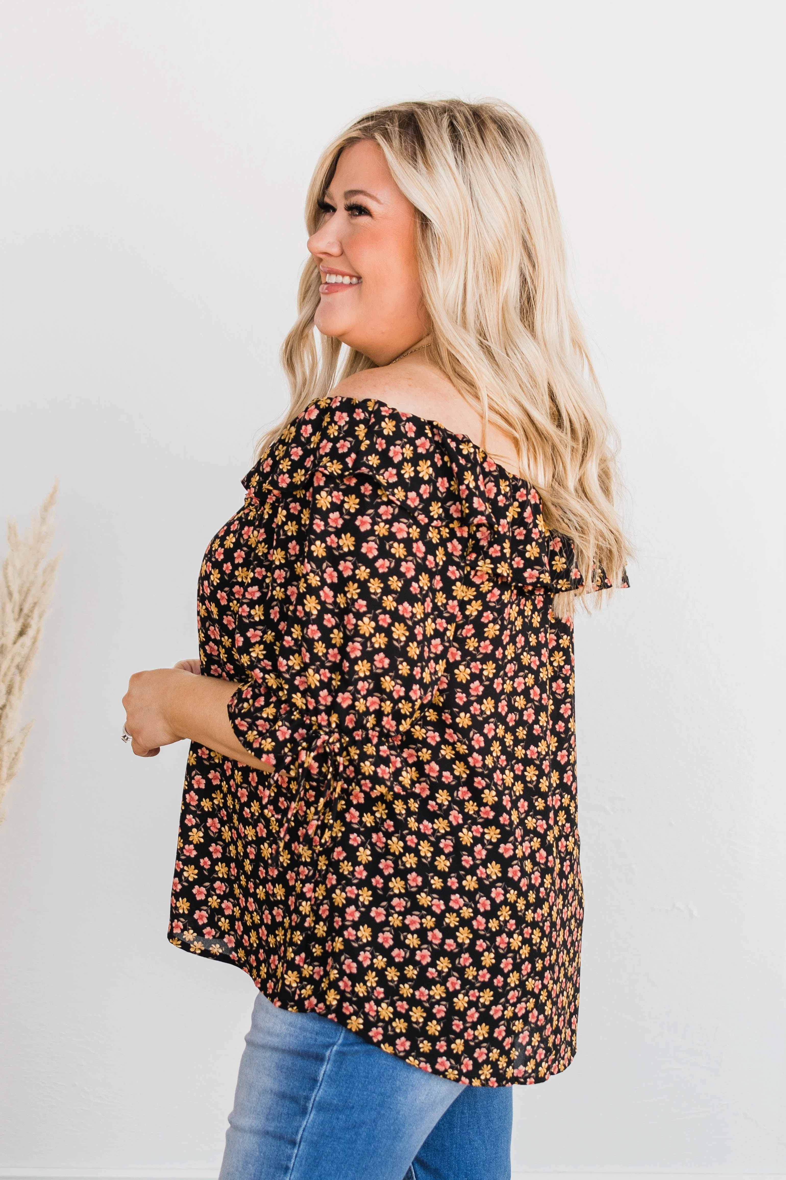 Moments Of Fun Floral Blouse- Black - Image 5