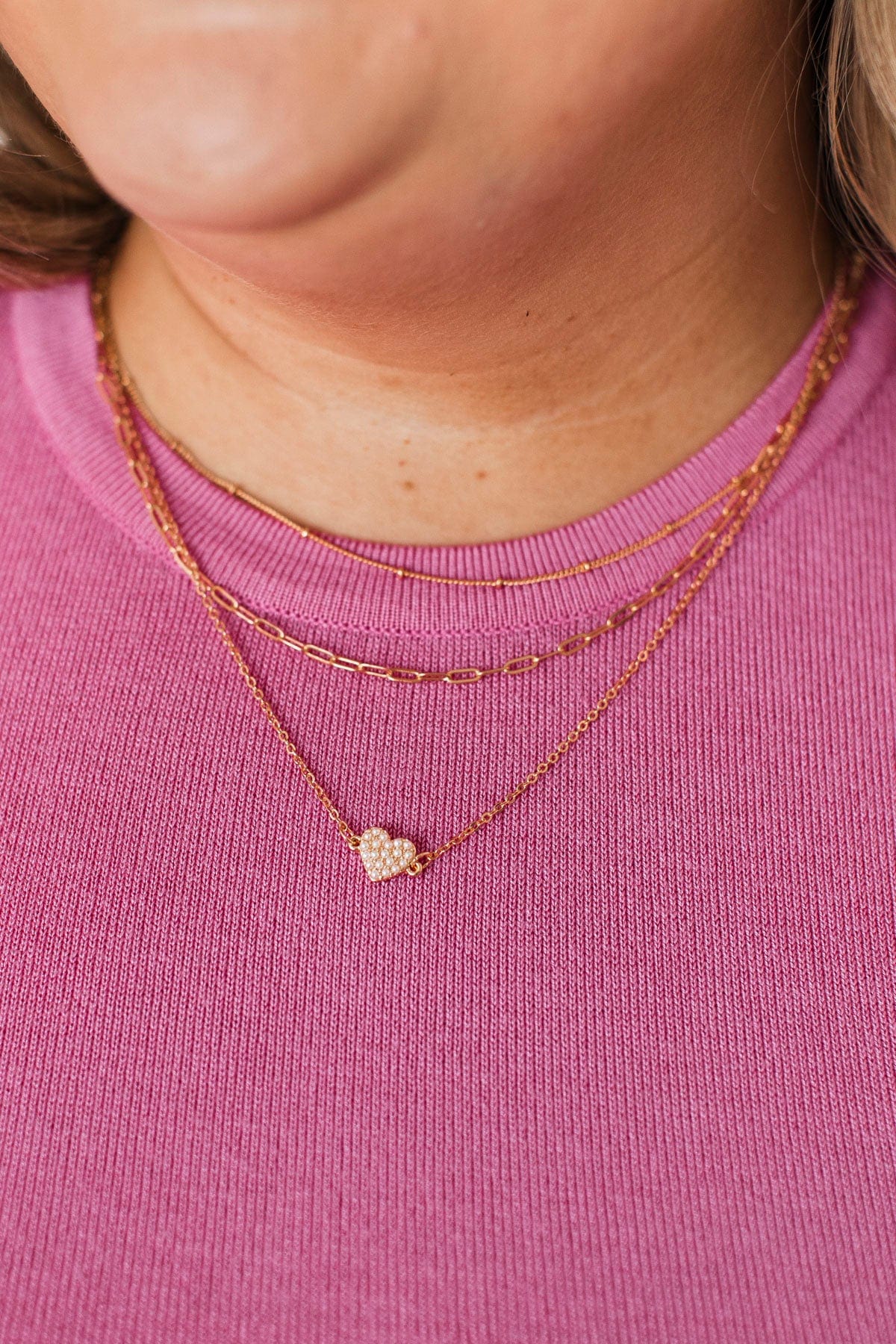 Moments of Happiness Heart Necklace- Gold