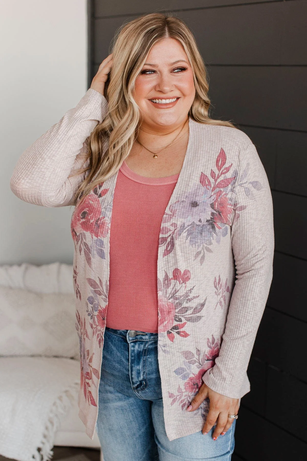 Moments Of Perfection Floral Cardigan- Dusty Lavender - Image 3