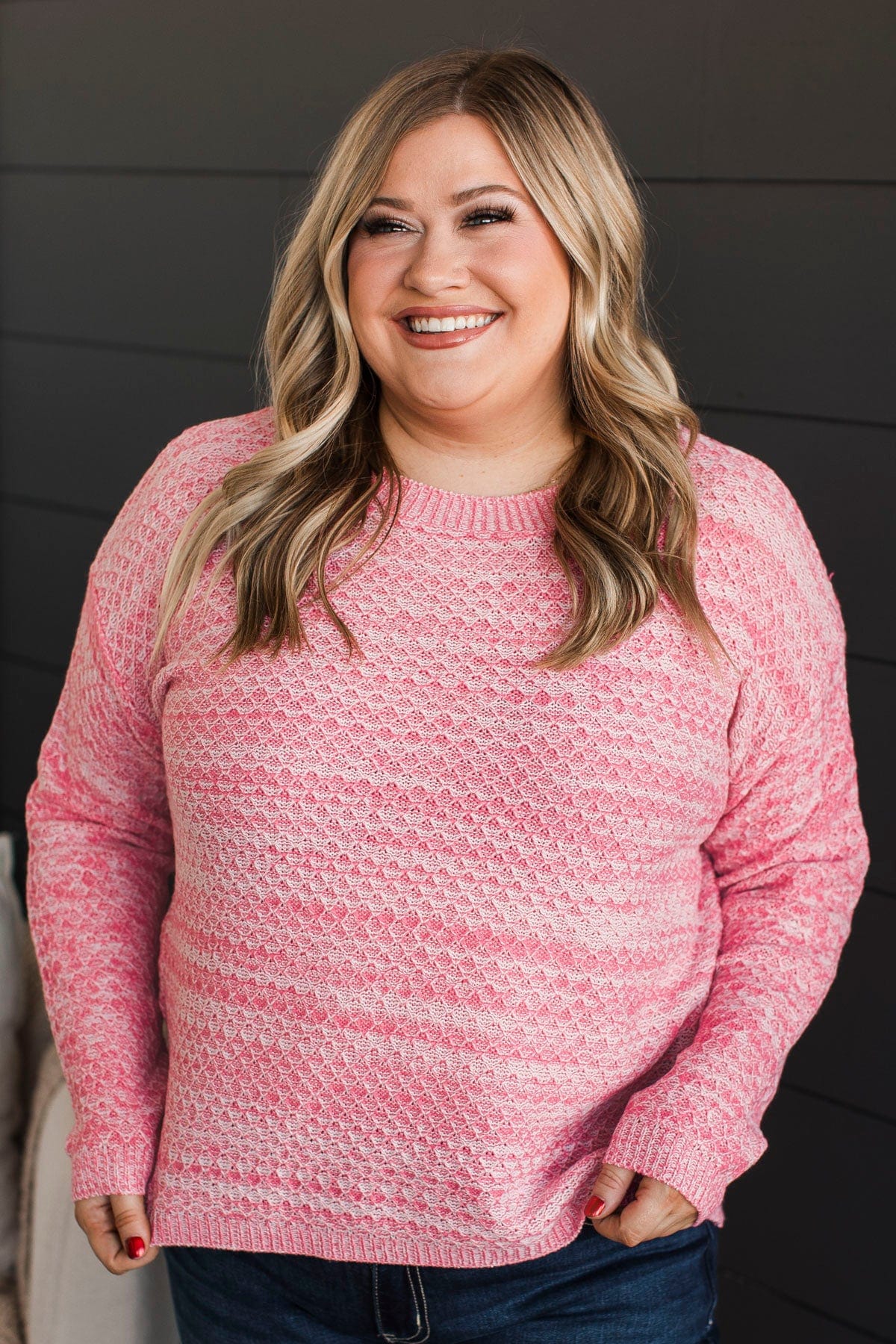 More About Me Knit Sweater- Pink - Image 2