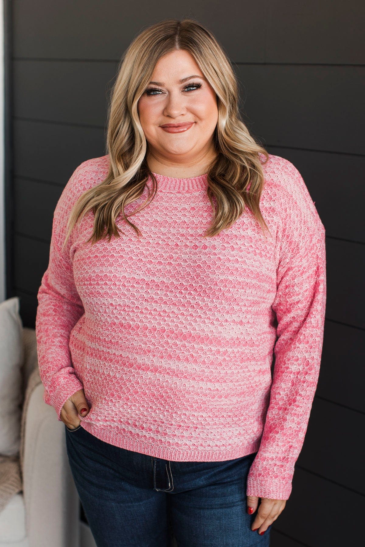 More About Me Knit Sweater- Pink - Image 6