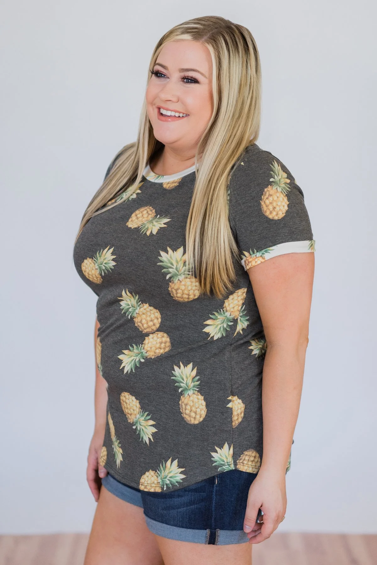 More of Summer Pineapple Top- Charcoal - Image 4