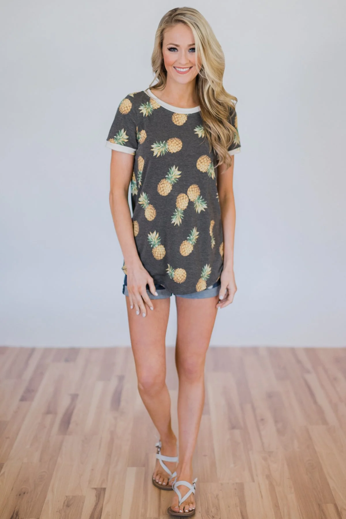 More of Summer Pineapple Top- Charcoal - Image 6