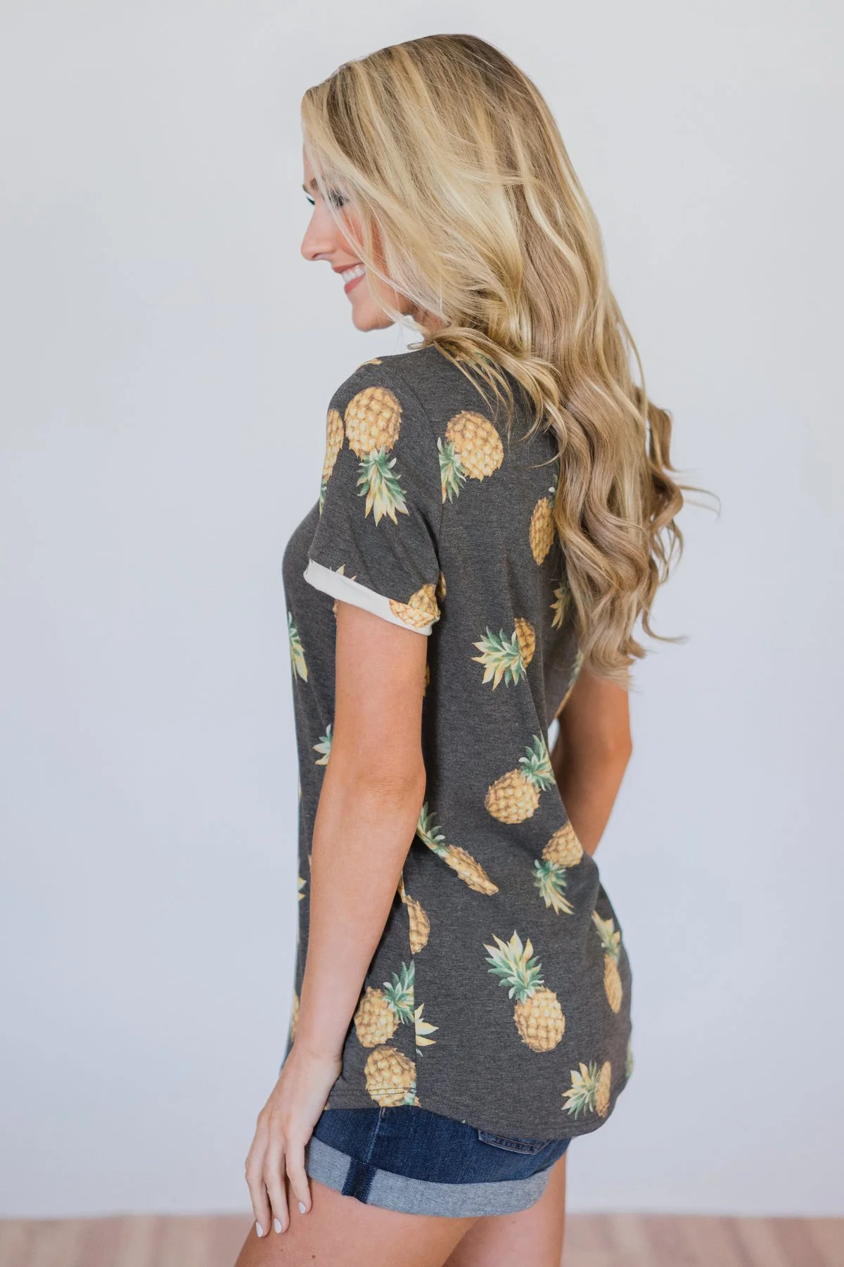 More of Summer Pineapple Top- Charcoal - Image 8