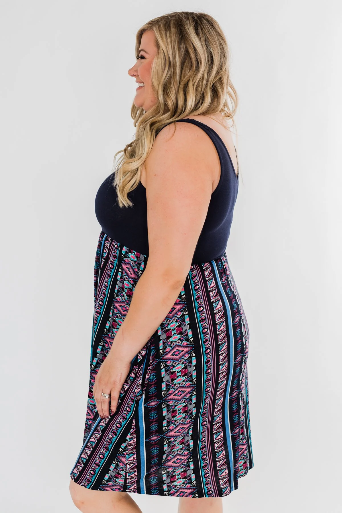 More Of You Aztec Dress- Navy - Image 5