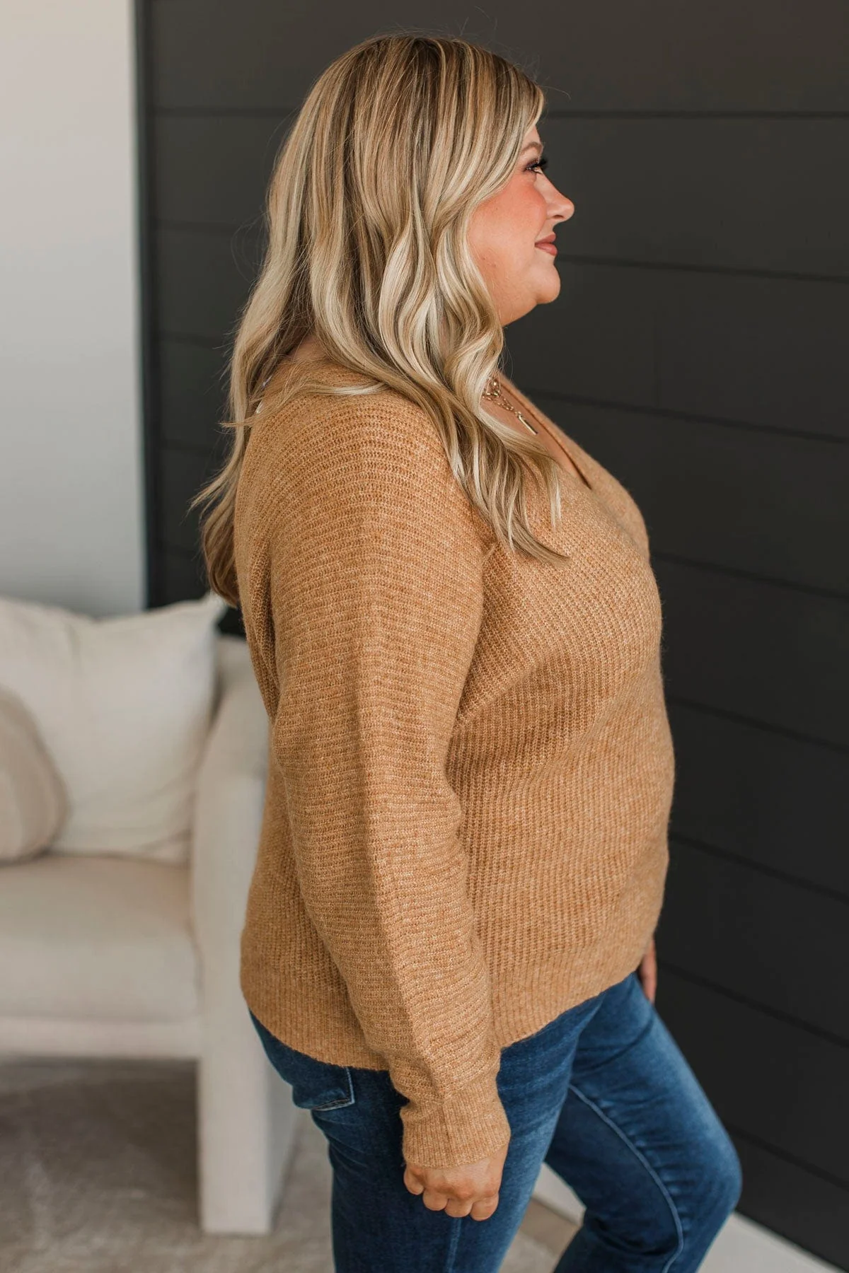 More Than Okay Knit Dolman Sweater- Honey - Image 5